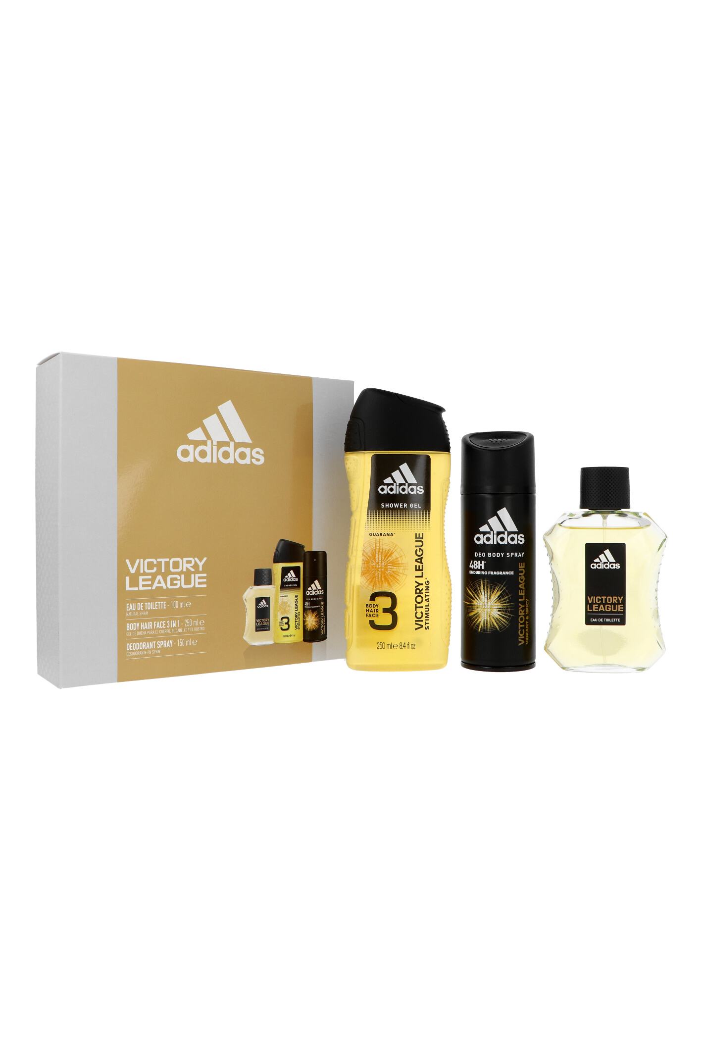 Zestaw Adidas Victory League Edt 100ml + Body Spray 150ml + Shower Gel 250ml