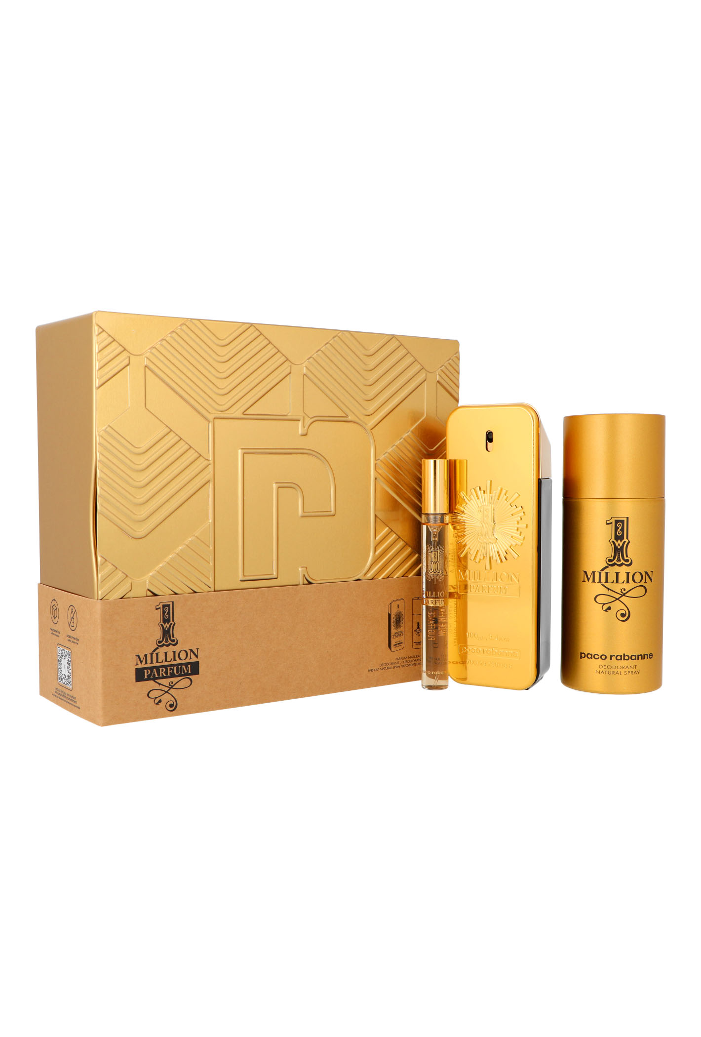 Zestaw Paco Rabanne 1 Million Parfum 100ml + Deospray 150ml + Parfum 10ml