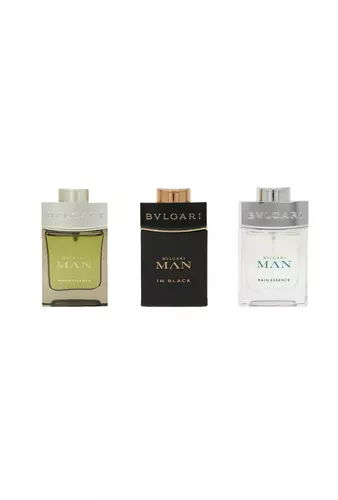 Zestaw Bvlgari Miniatures Collection Man In Black Edp 15ml + Man Wood Essence Edp 15ml + Man Rain Essence Edp 15ml miniatura
