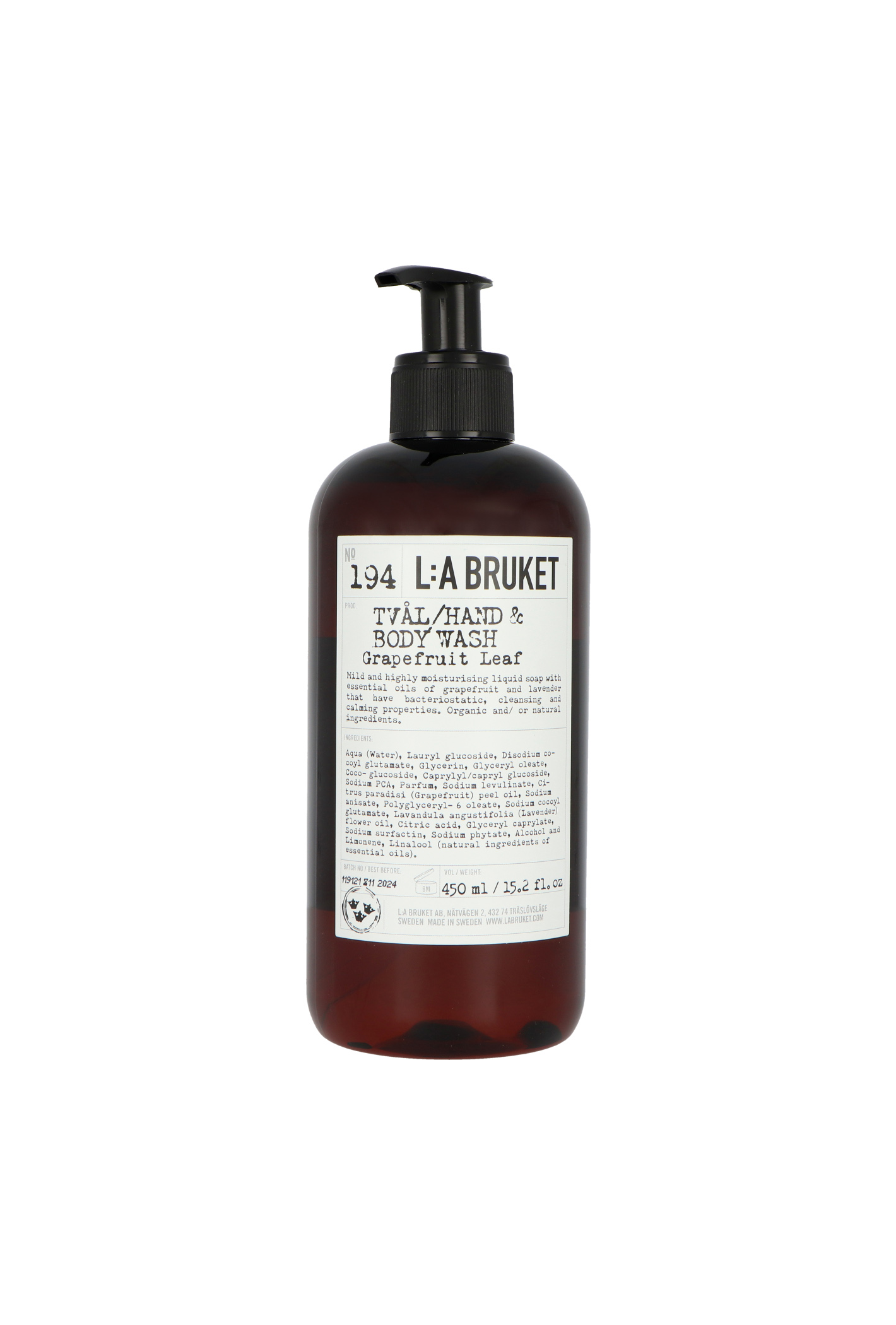 L:A Bruket 194 Hand & Body Wash Grapefruit Leaf 450ml
