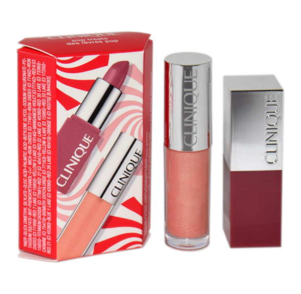 Zdjęcie produktu Zestaw Clinique Lipstick Pop Lip Colour 2,3g + Pop Splash 1,5ml
