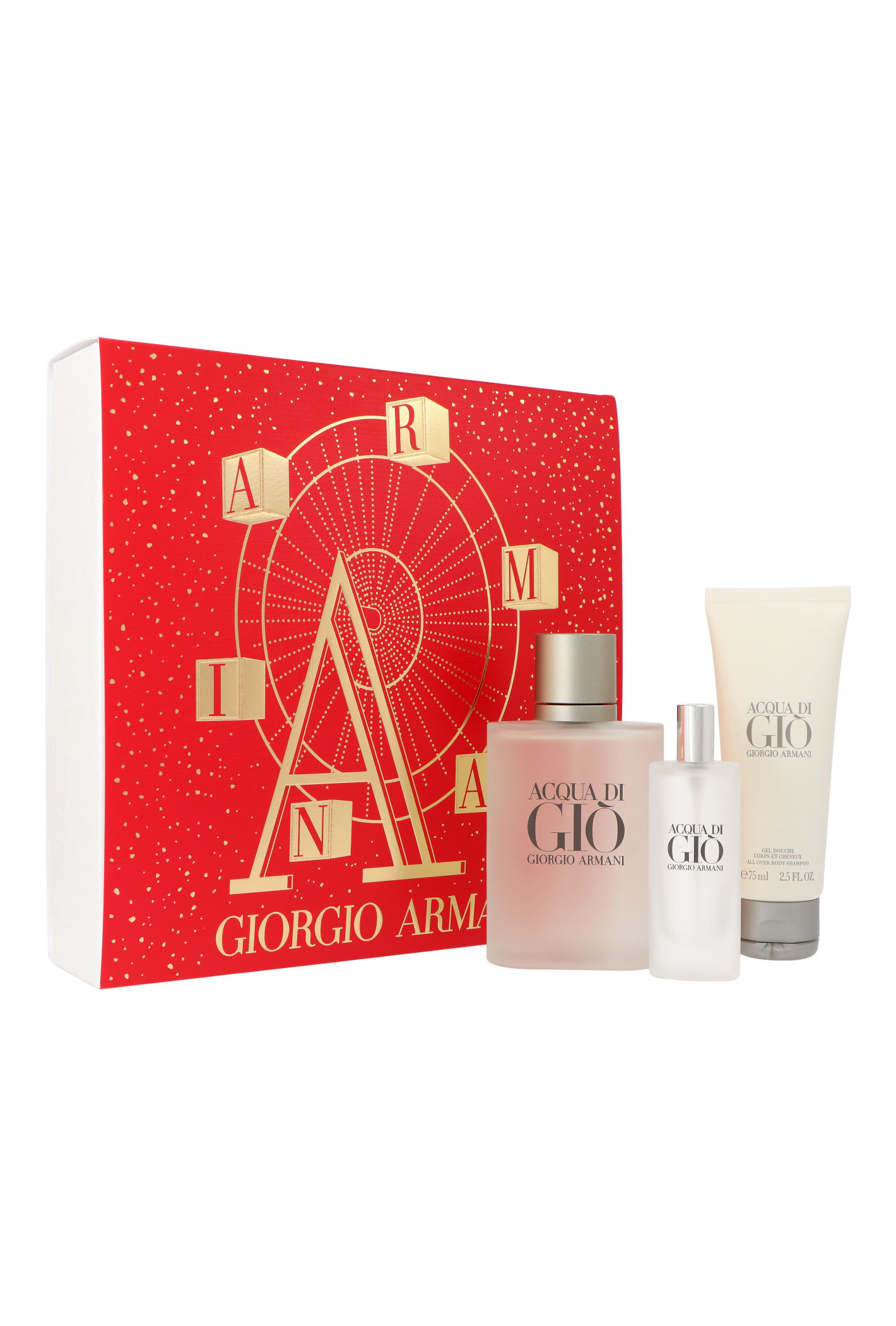 Zdjęcie produktu Zestaw Armani Acqua Di Gio Pour Homme Edt 100ml + Edt 15ml + Shower Gel 75ml