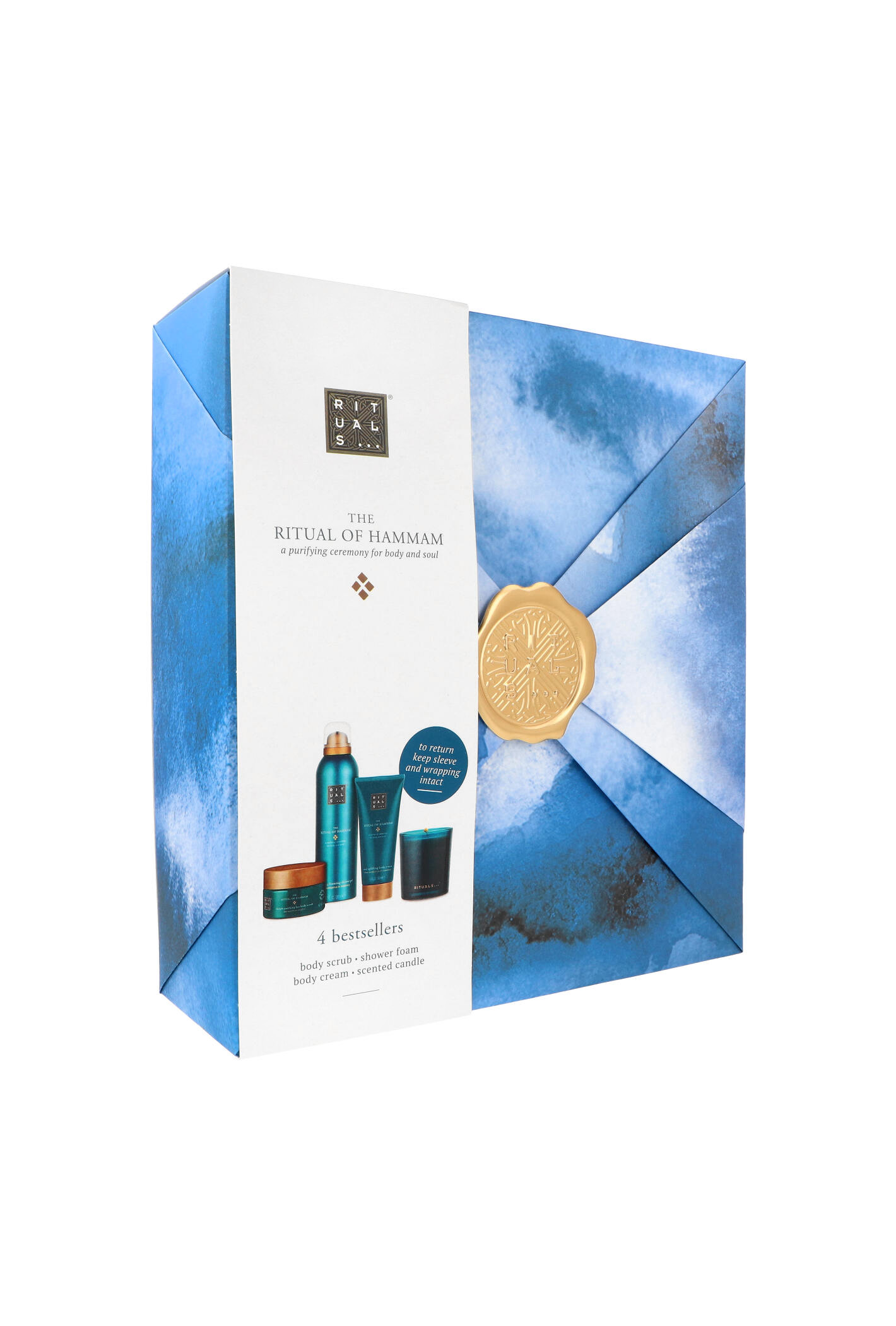 Zestaw Rituals The Ritual Of Hammam Foaming Shower Gel 200ml + Body Cream 100ml + Body Scrub 125g + Scented Candle 140g