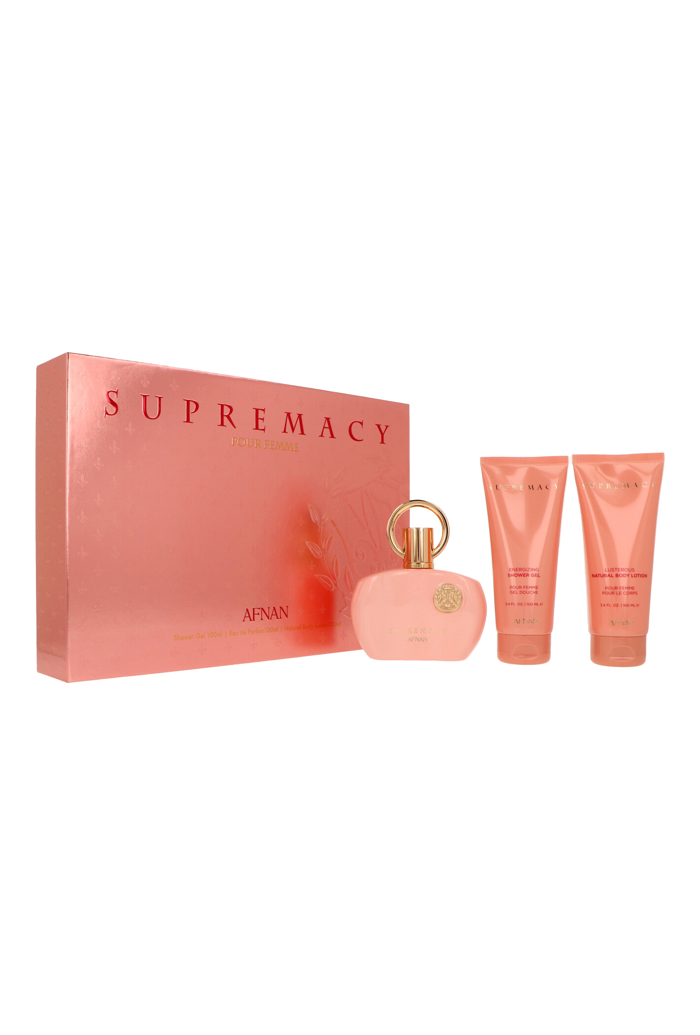 Zestaw Afnan Supremacy Pink Edp 100ml + Shower Gel 100ml + Body Lotion 100ml