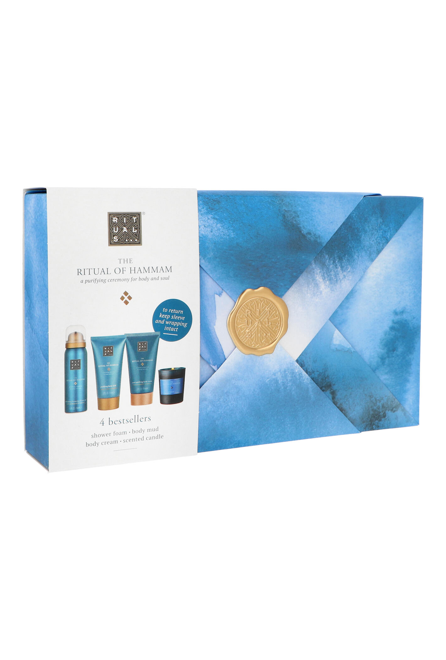 Zestaw Rituals The Ritual Of Hammam Small Foaming Shower Gel 50ml + Body Mud 70ml + Body Cream 70ml + Scented Candle 25g