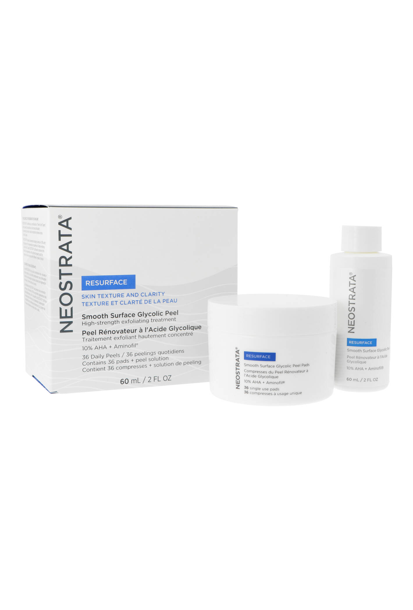 Zestaw Neostrata Resurface Smooth Surface Glycolic Peel 10% AHA 60ml + Pads 36pcs