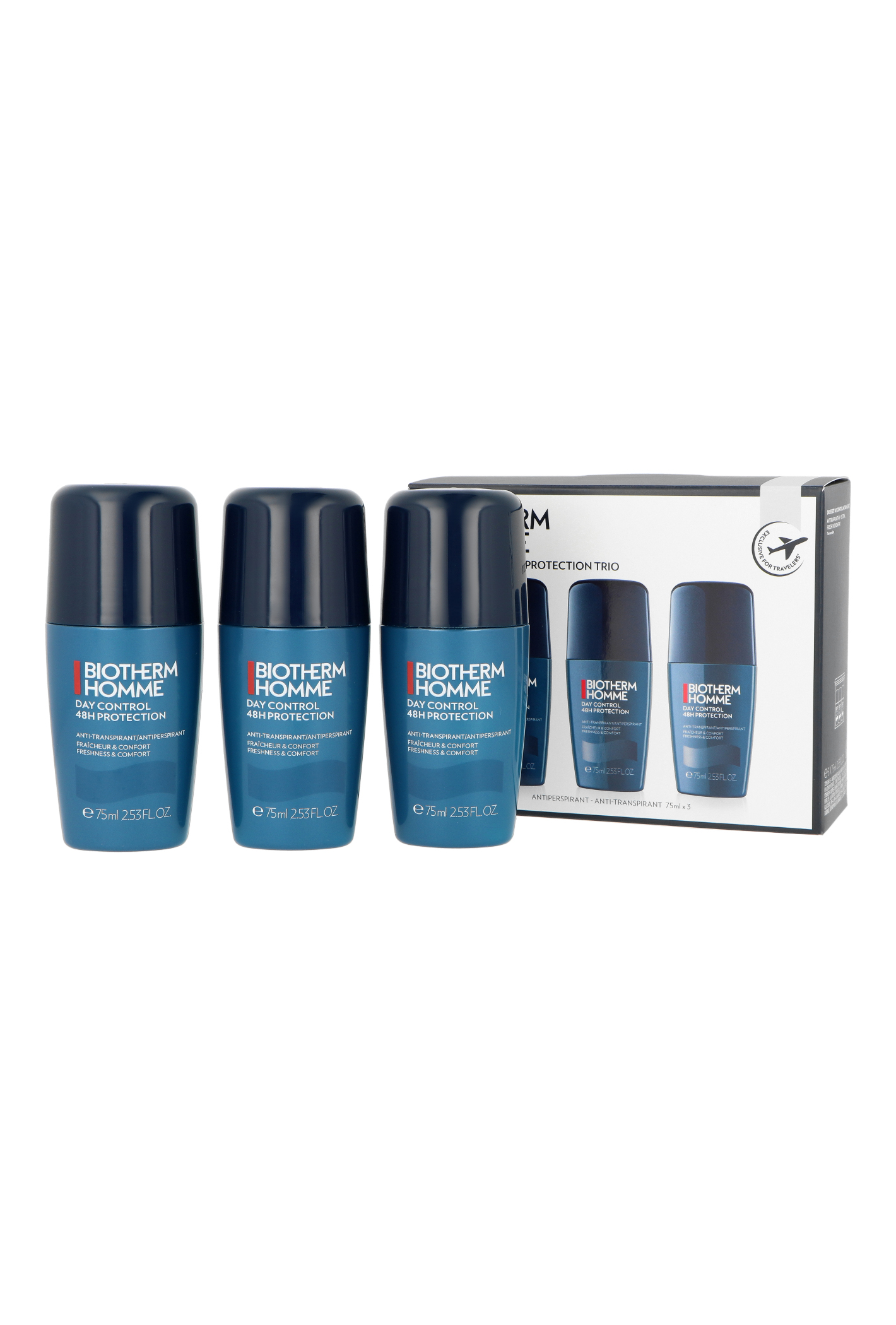 Zestaw Biotherm Homme Day Control Roll-On 3x75ml