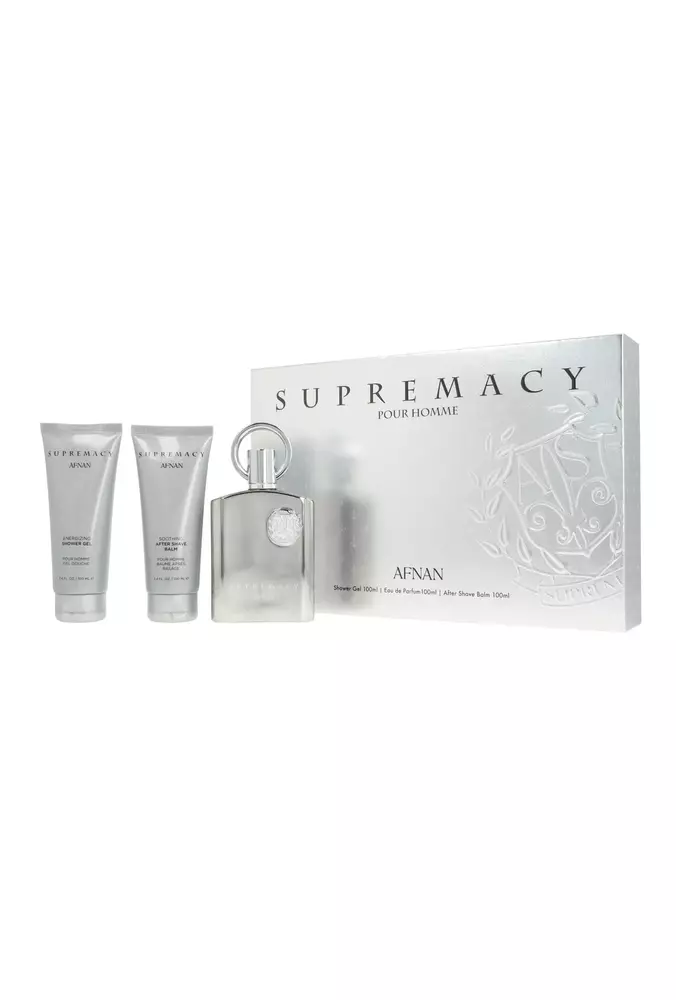 Zestaw Afnan Supremacy Silver Edp 100ml + Shower Gel 100ml + After Shave Balm 100ml miniatura