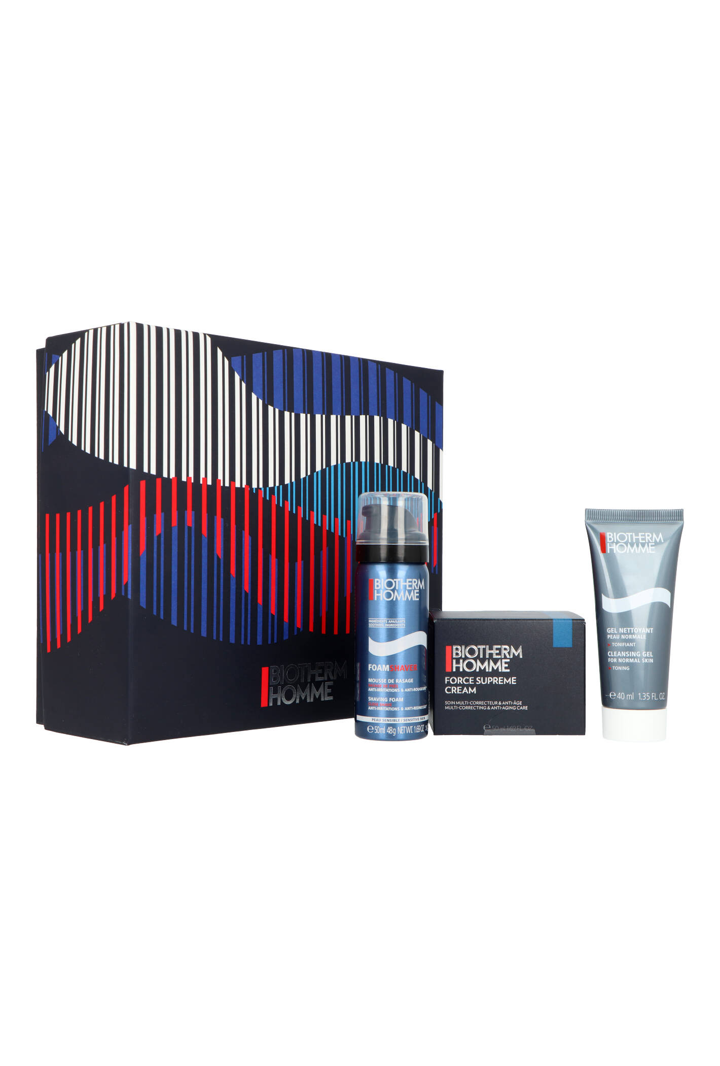 Zestaw Biotherm Homme Force Supreme Cleansing Gel 40ml + Foam Shave 50ml + Face Cream 50ml