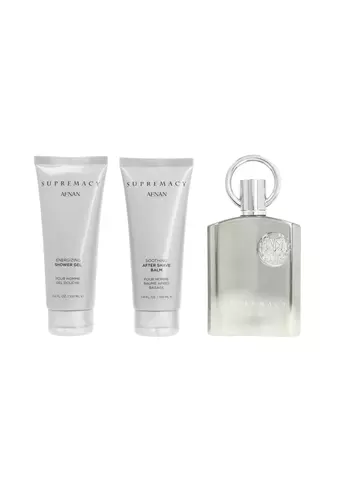 Zestaw Afnan Supremacy Silver Edp 100ml + Shower Gel 100ml + After Shave Balm 100ml miniatura