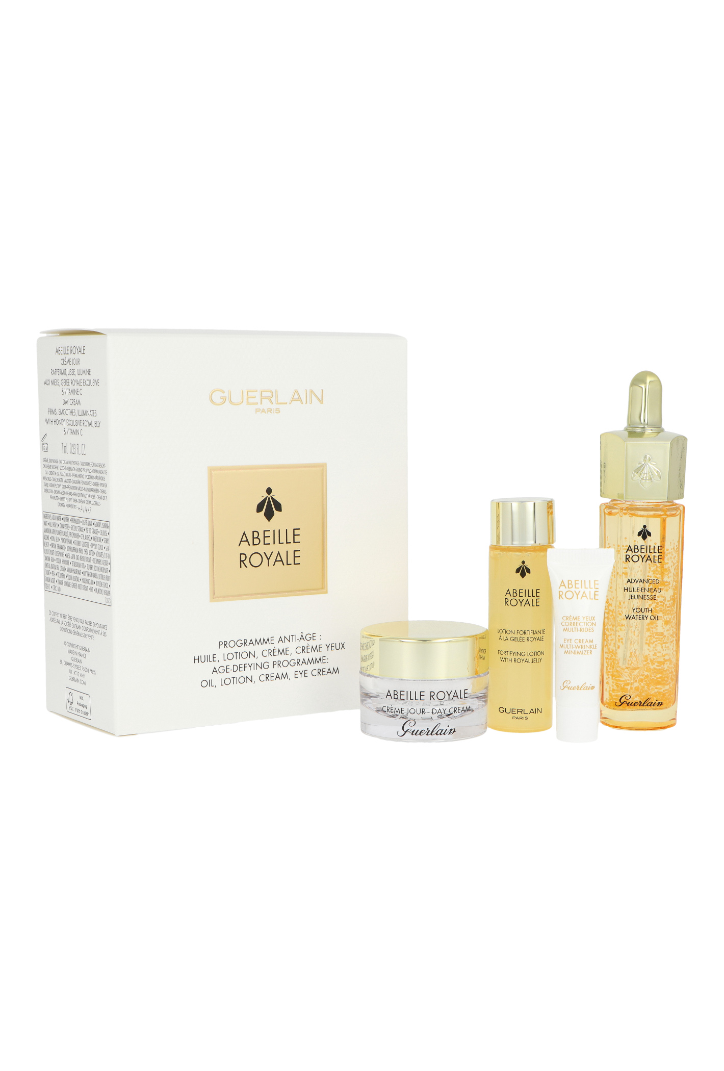 Zdjęcie produktu Zestaw Guerlain Abeille Royale Youth Watery Oil 15ml + Fortifying Lotion 15ml + Day Cream 7ml + Eye Cream Multi Wrinkle 3ml