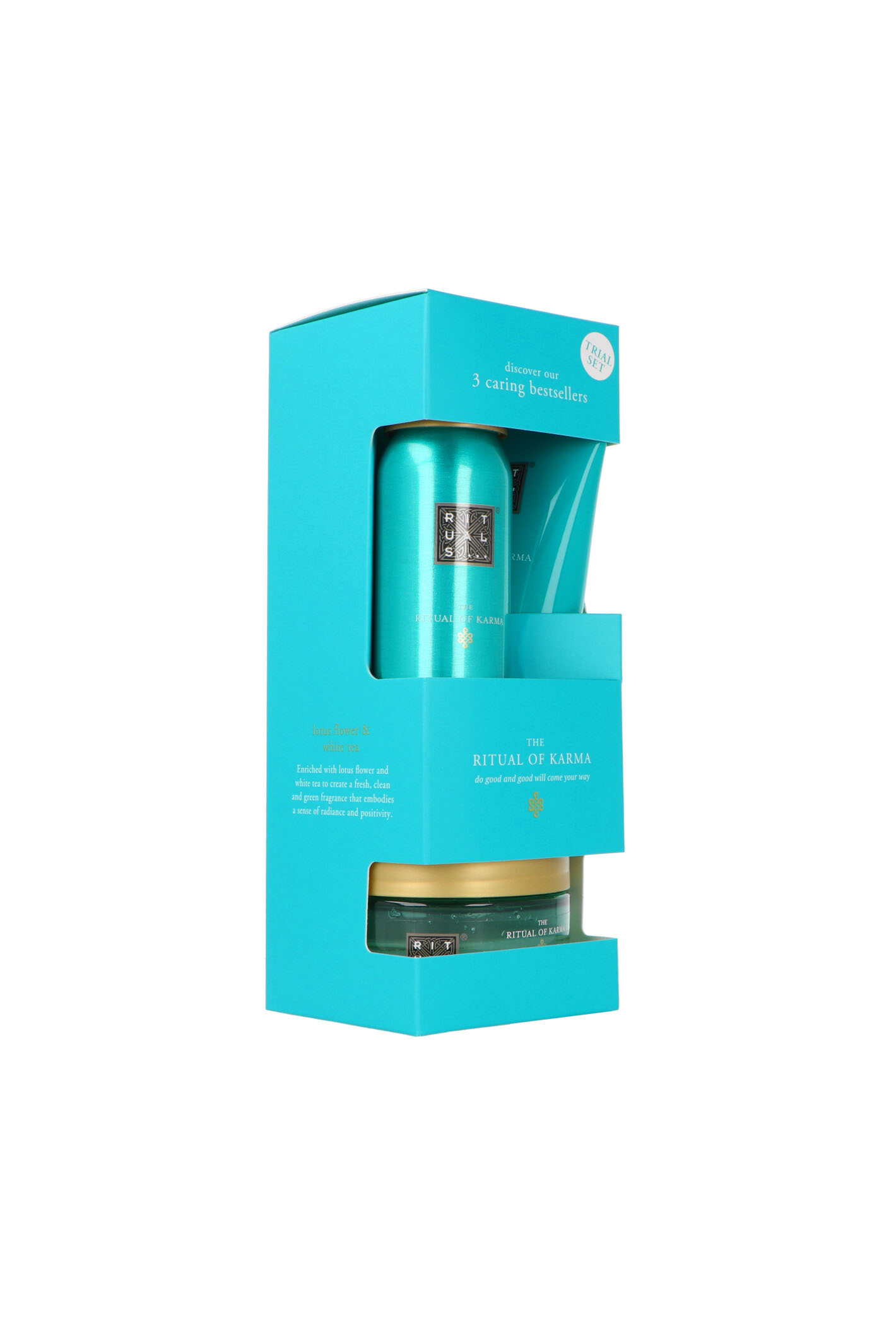 Zestaw Rituals The Ritual Of Karma Trial 2024 Shower Foam 50ml + Body Scrub 125g + Body Cream 70ml