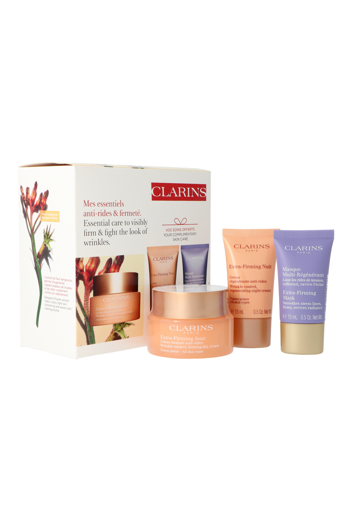 Zestaw Clarins Extra-Firming Jour Cream 50ml + Extra-Firming Nuit Cream 15ml + Extra-Firming Mask 15ml