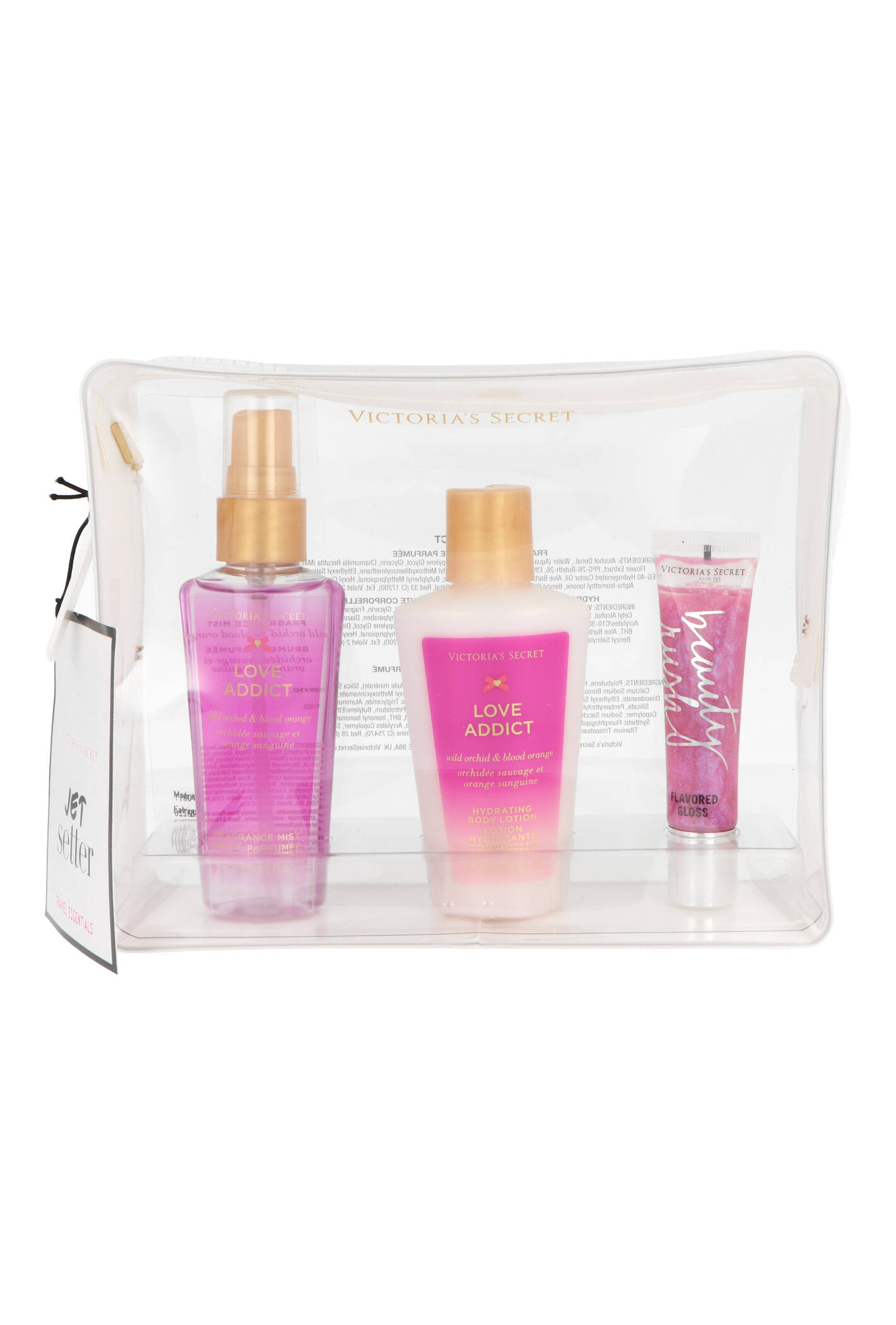 Zestaw Victoria`s Secret Love Addict Body Mist 60ml + Body Lotion 60ml + Lip Gloss 13ml