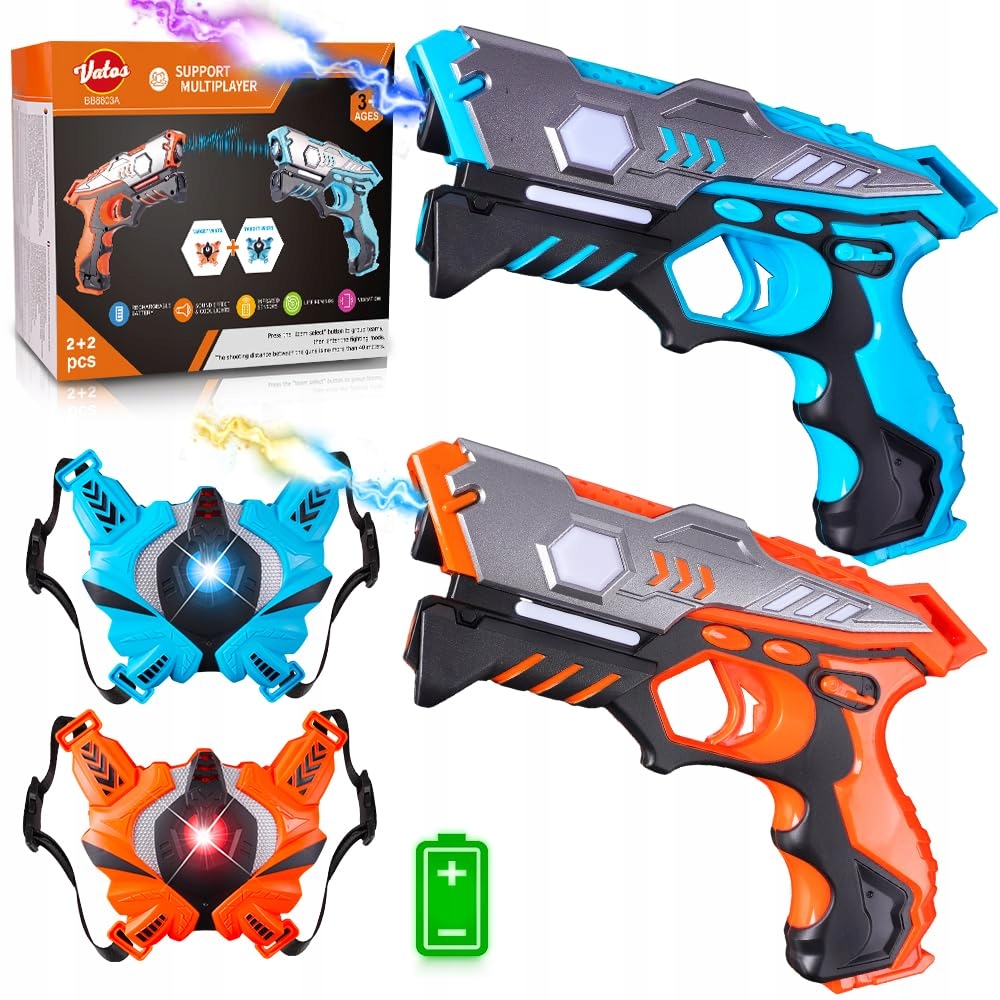 スポーツ・フィットネス TAKAOS TOP GUN TECHNIQUE8,9,10 Set de joaca laser tag VATOS, 2 pistoale si 2 veste, 4 moduri de