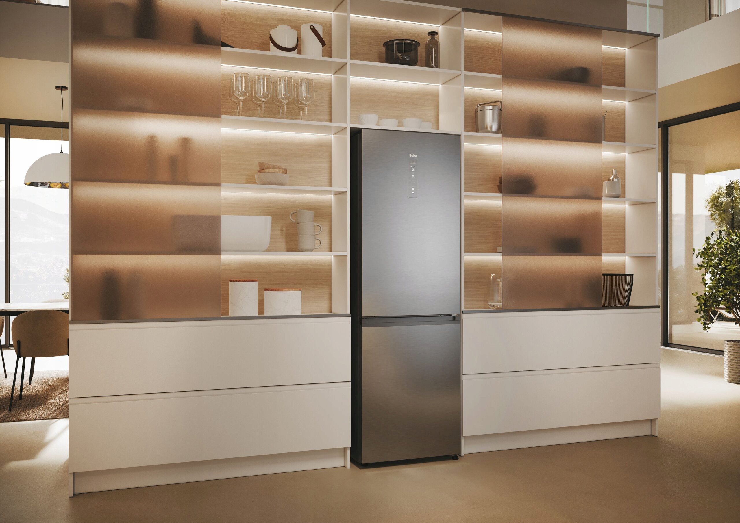 Combina frigorifica Haier, 341L, Clasa C, Total No Frost, Smart hON app, HumidityZone, Argintiu, HDW1618CNPK 4 Imagine necunoscută