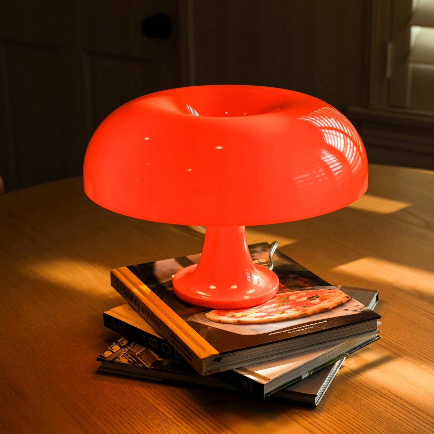 Lampa de birou vintage, portocalie, 32x22,3x12,5cm, cu 3