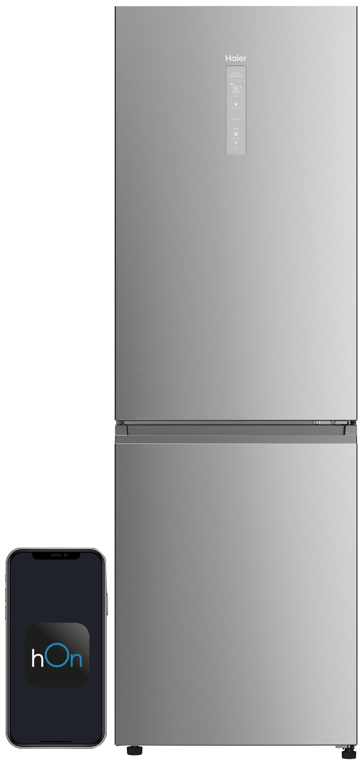 Combina frigorifica Haier, 341L, Clasa C, Total No Frost, Smart hON app, HumidityZone, Argintiu, HDW1618CNPK 2 Imagine necunoscută