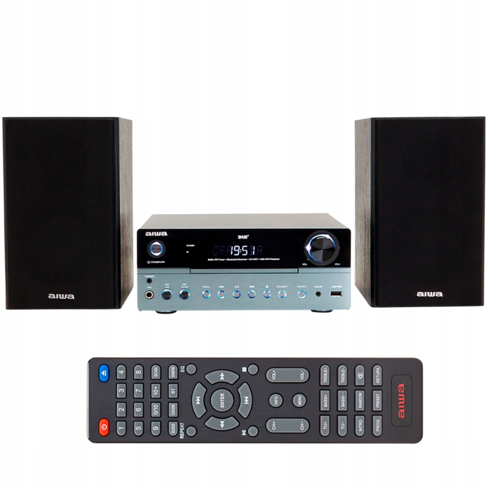 Sistem audio Aiwa, Bluetooth, 50W RMS, tuner DAB+/FM, alb