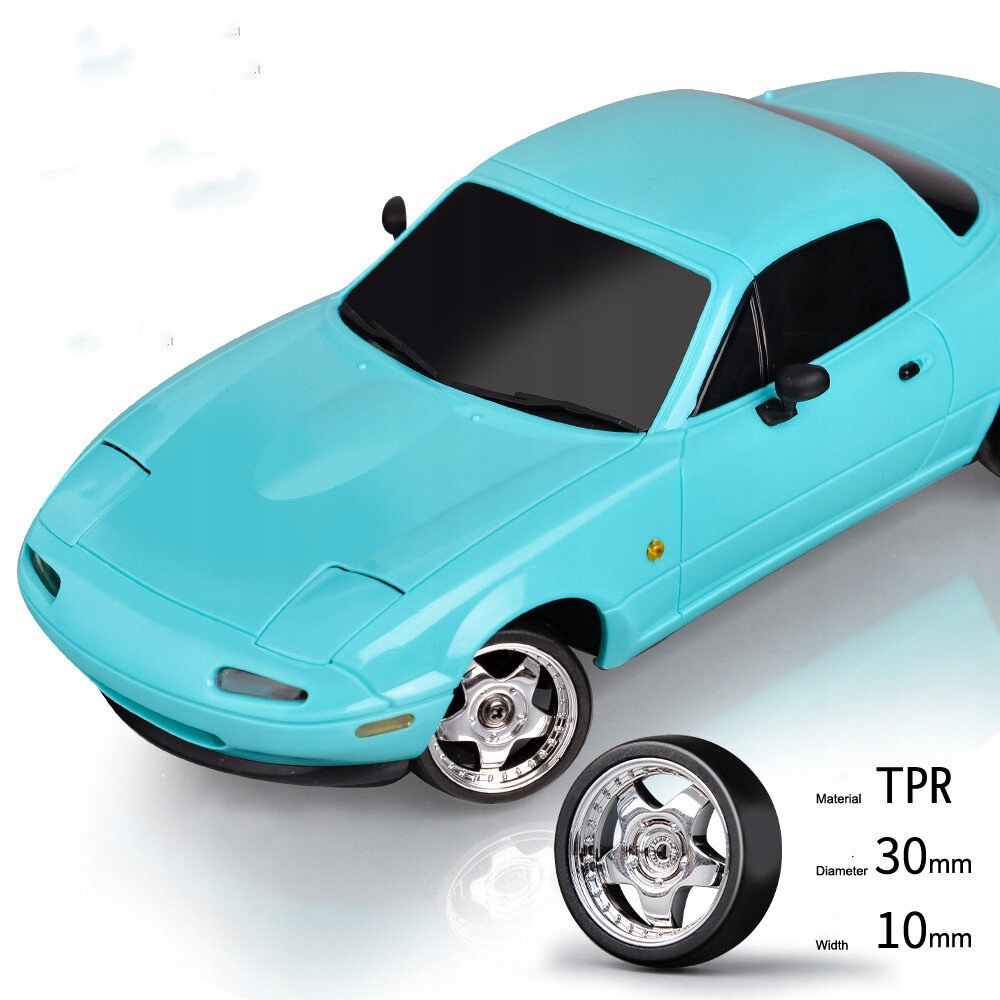 Masinuta RC Mazda MX-5 1:18 Drift, LED, Gyro, 2.4G, albastru, set