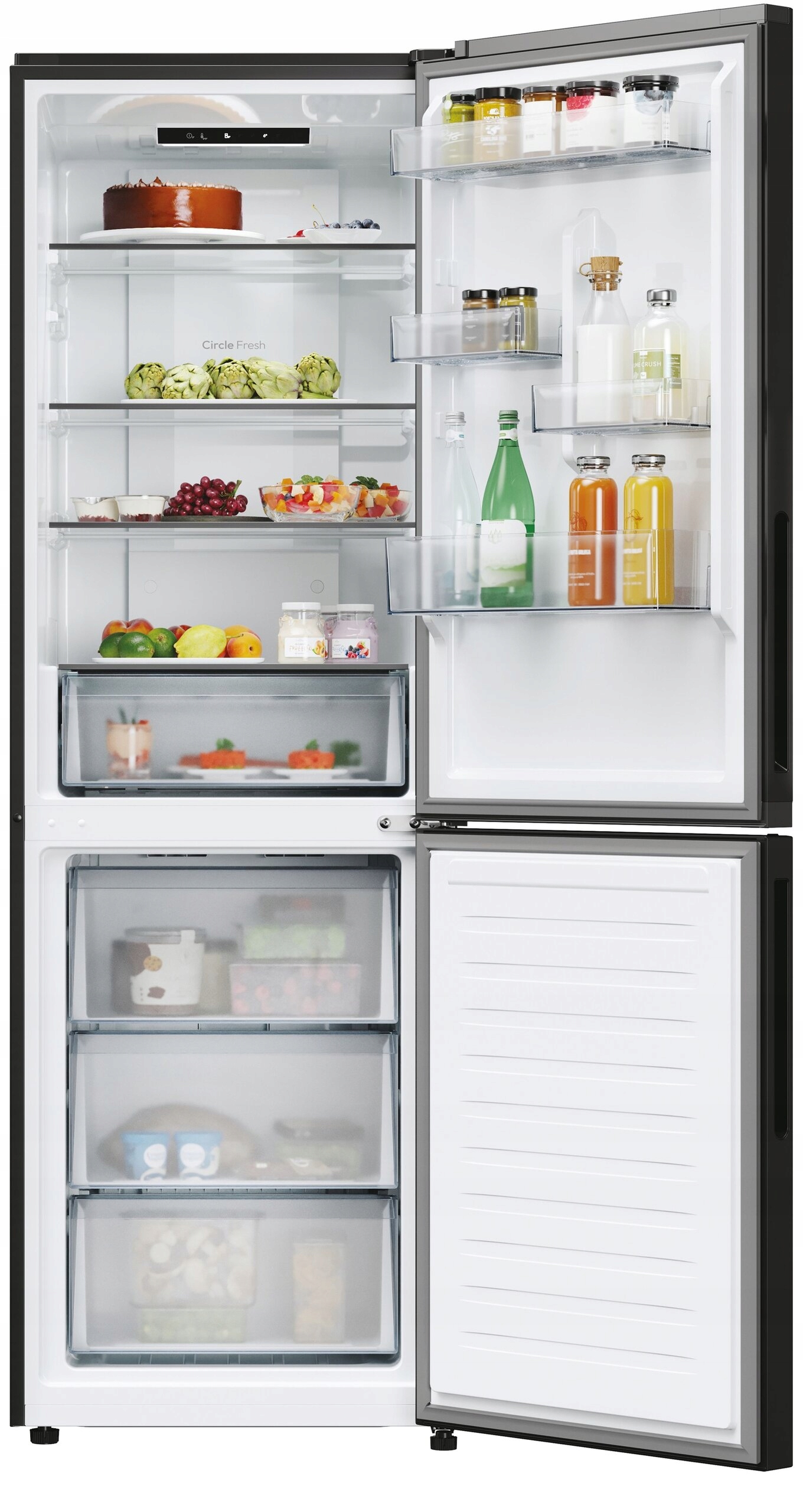 Frigider, Candy Fresco CNCQ2T618EB, 355L, No Frost 185cm, 2 usi