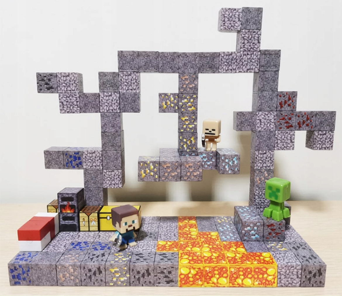 KLOCKI MAGNETYCZNE SZEŚCIANY 120 KLOCKÓW W TYM 2FIGURKI DEDYKOWANE KARTONIK