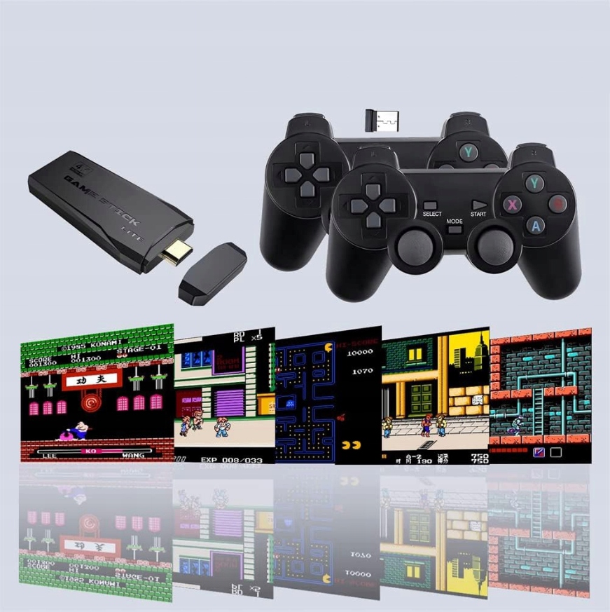 KONSOLA RETRO TV GRA TELEWIZYJNA HDMI 2 PADY 20000 GIER MENU PL HDMI 64GB