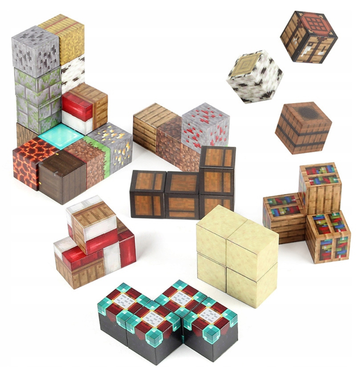 KLOCKI MAGNETYCZNE SZEŚCIANY 120 KLOCKÓW W TYM 2FIGURKI DEDYKOWANE KARTONIK