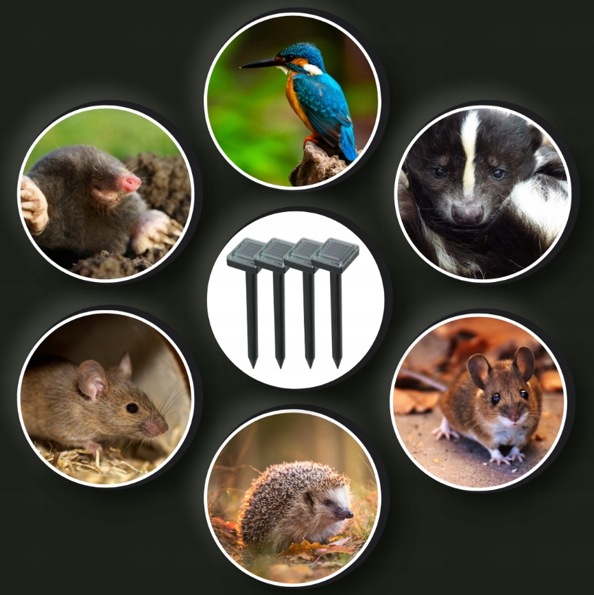 4x MOCNY ODSTRASZACZ SOLARNY KRETÓW NORNICE KRETY HIT