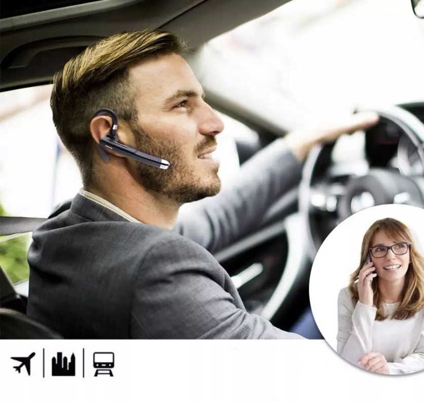 Bezprzewodowa słuchawka do rozmów BLUETOOTH mikrofon dla kierowców do ucha