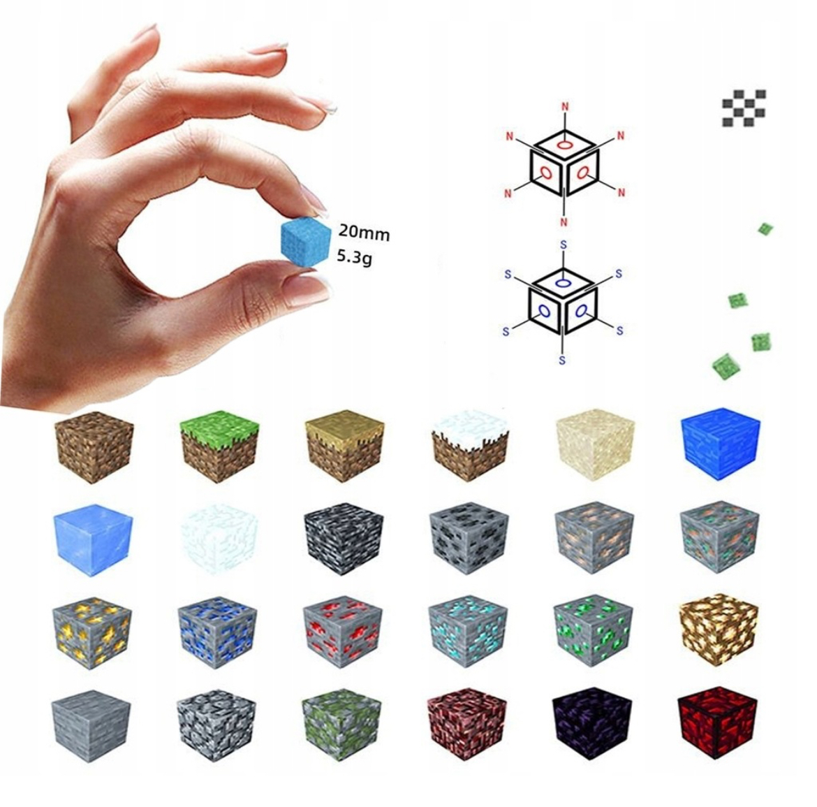 KLOCKI MAGNETYCZNE SZEŚCIANY 120 KLOCKÓW W TYM 2FIGURKI DEDYKOWANE KARTONIK