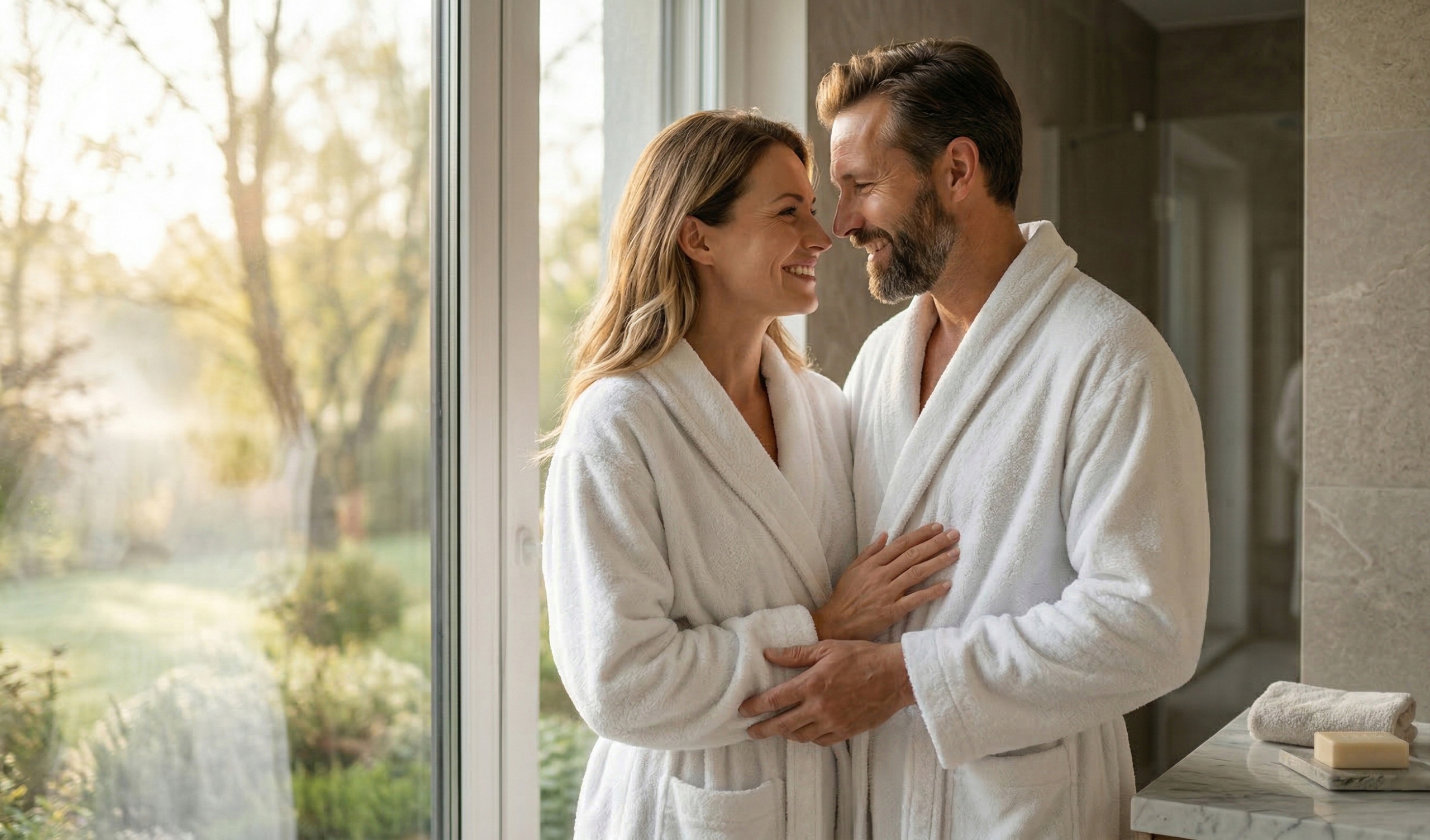 [Biały szlafrok frotte hotelowy baner]