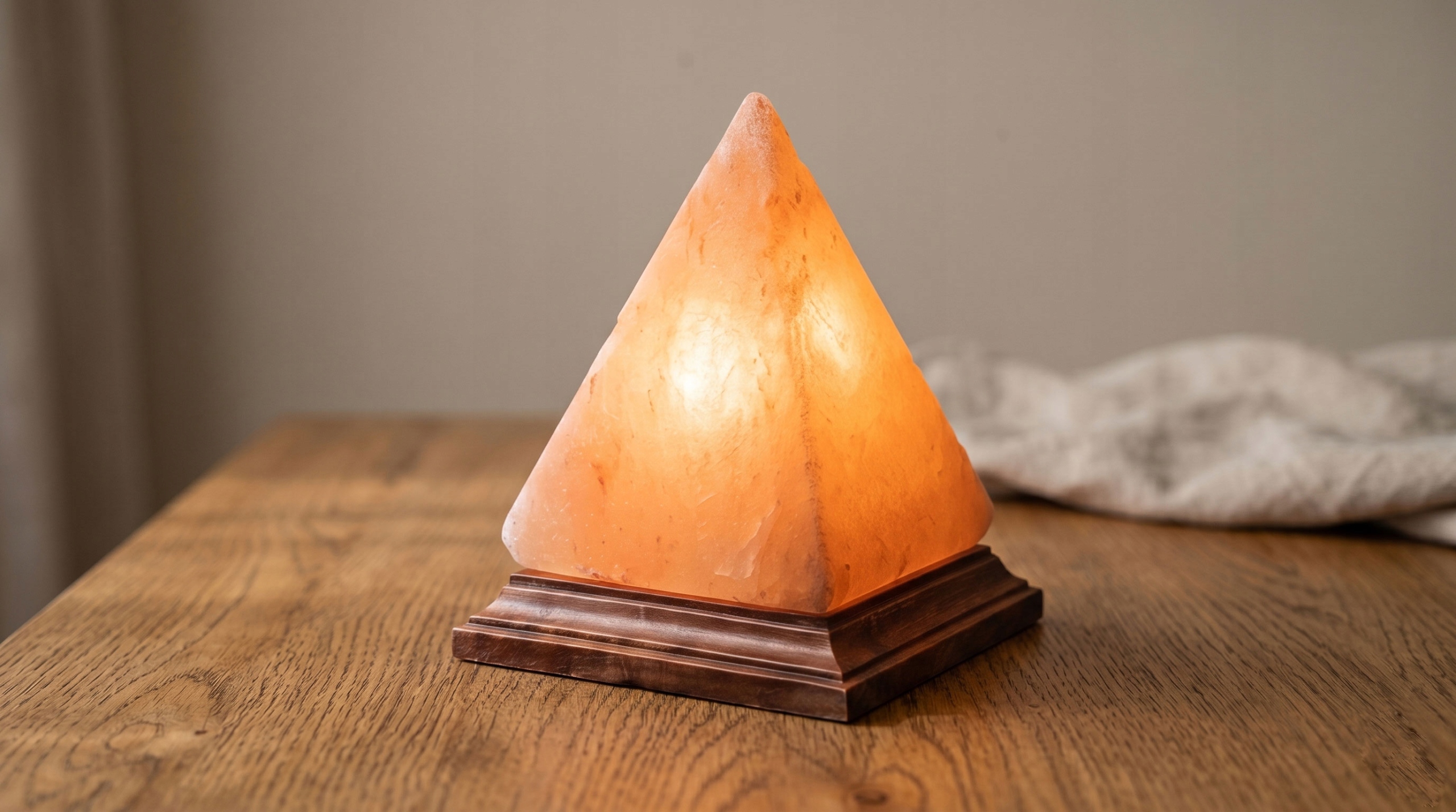 Lampa solna w sypialni przy łóżku