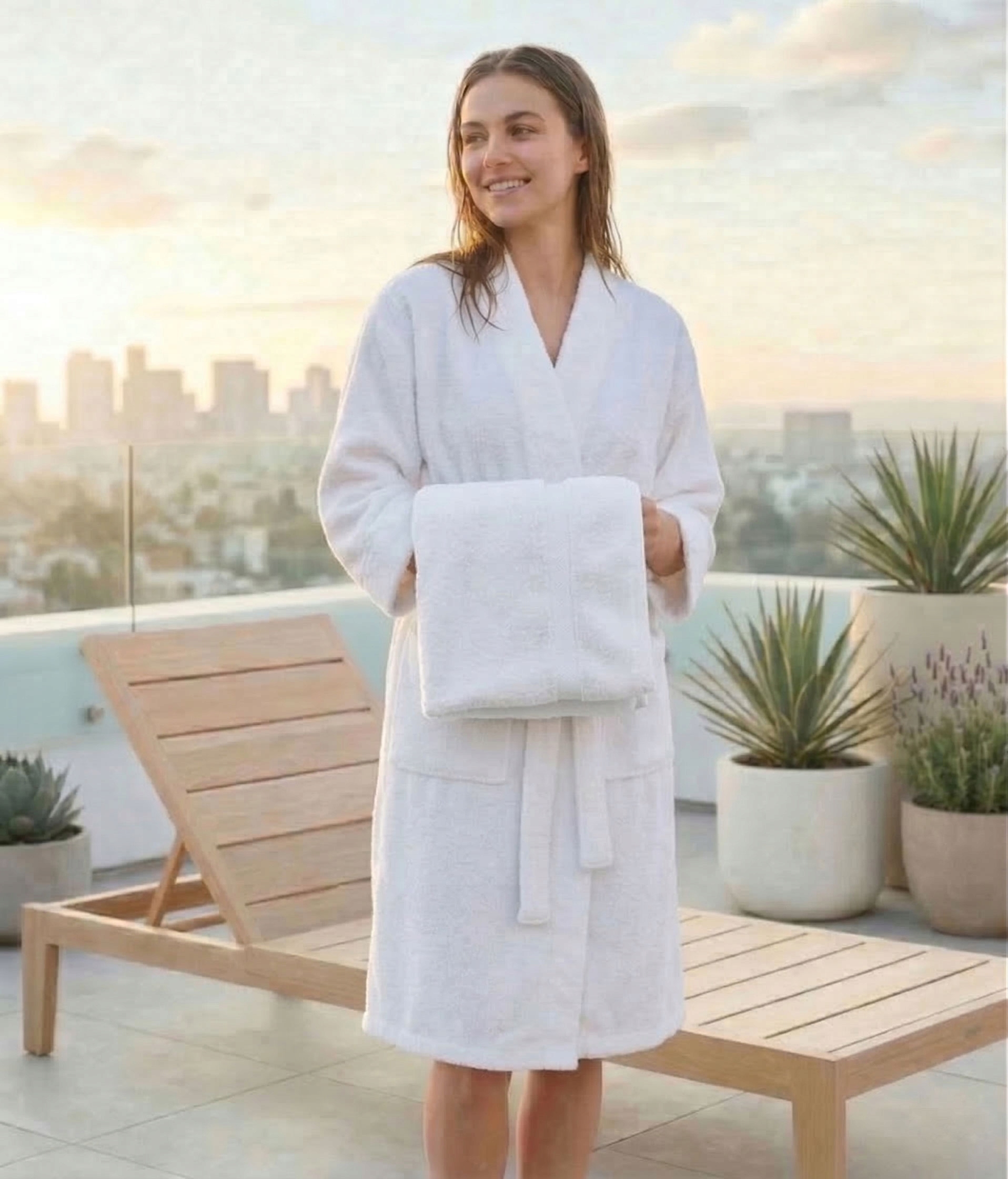 Gruby biały ręcznik premium 600g