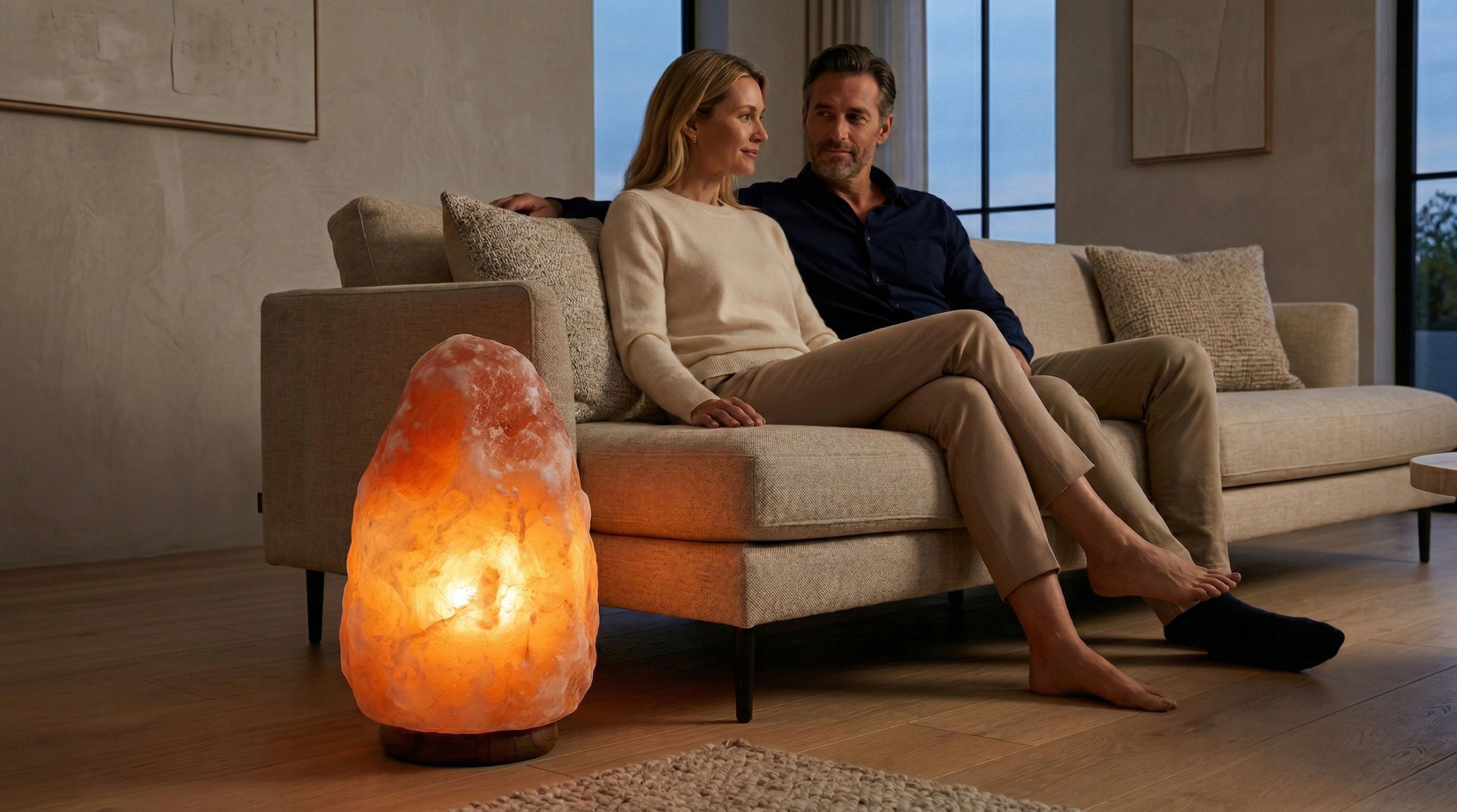 Lampa solna w salonie