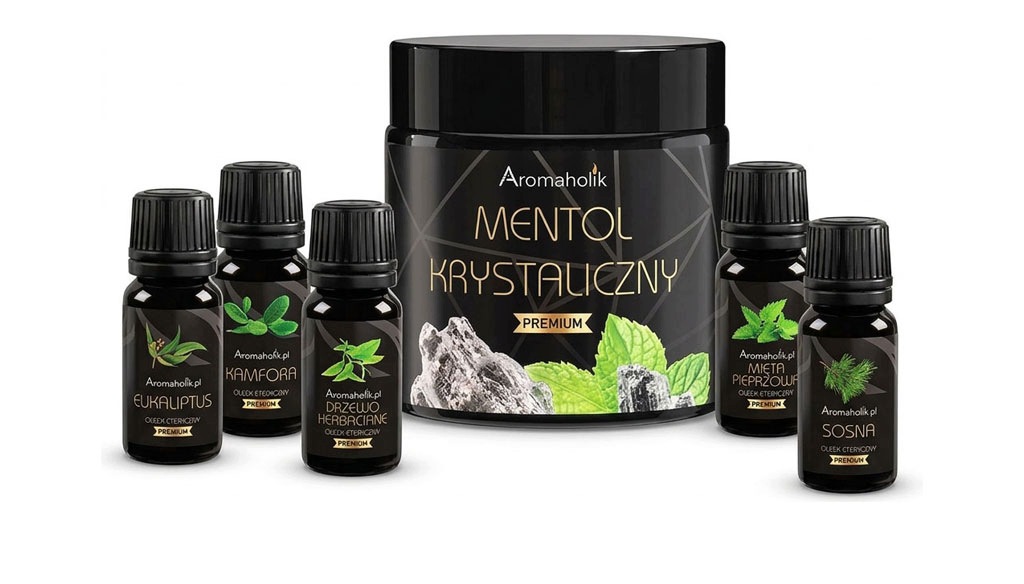 Mentol krystaliczny i zestaw 5 olejków eterycznych