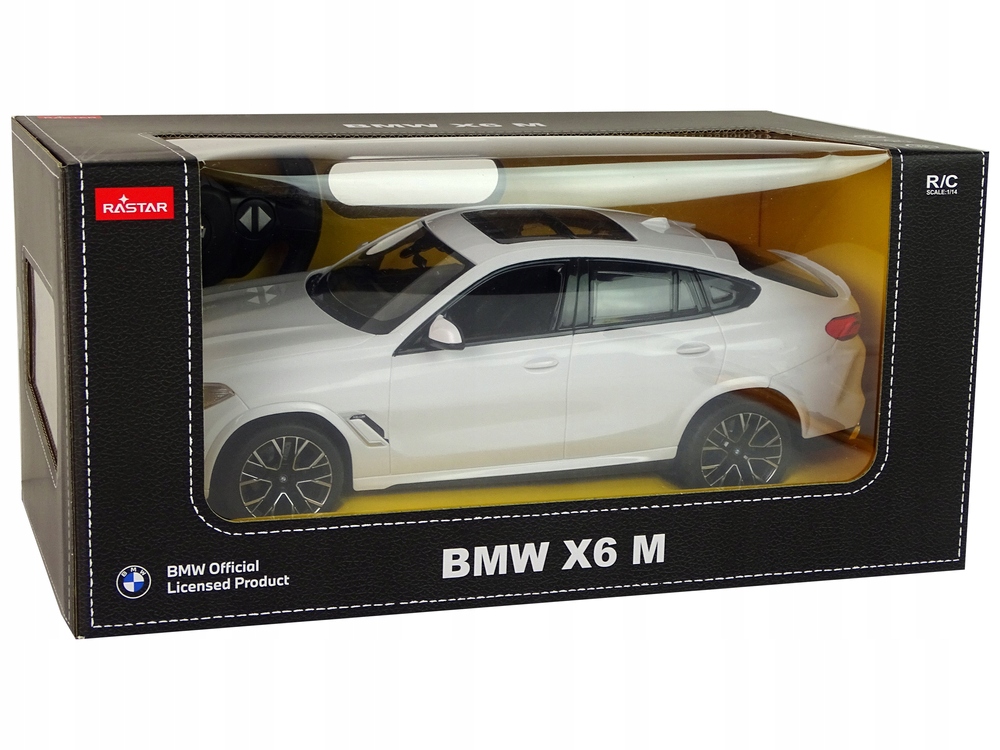 Masinuta R/C Bmw X6 M 1:14, Rastar, alb, 35x13x14cm, set cu pilot