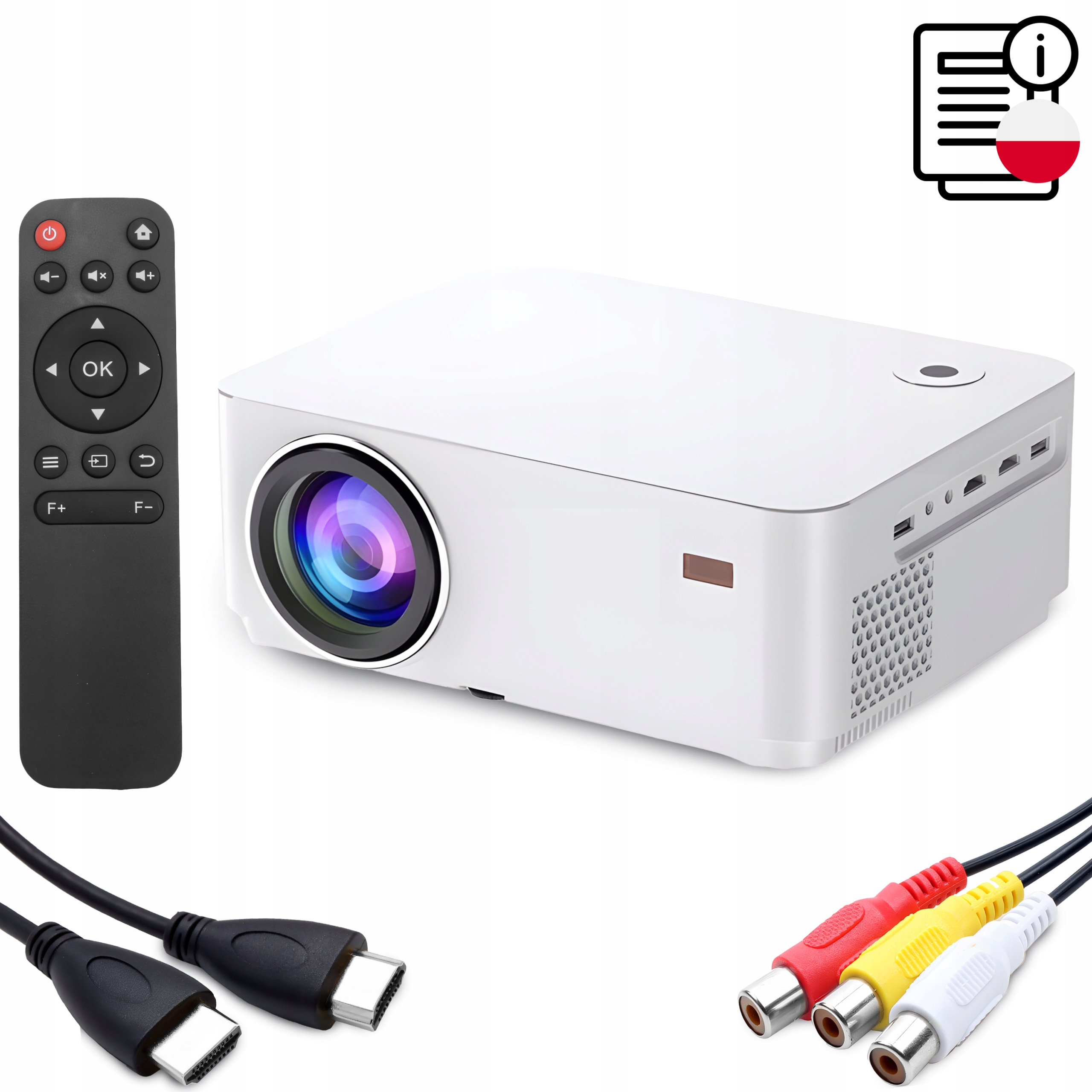 RZUTNIK SMART TV PROJEKTOR WIFI FULL HD 4K 9000lm LED LCD BLUETOOTH ANDROID