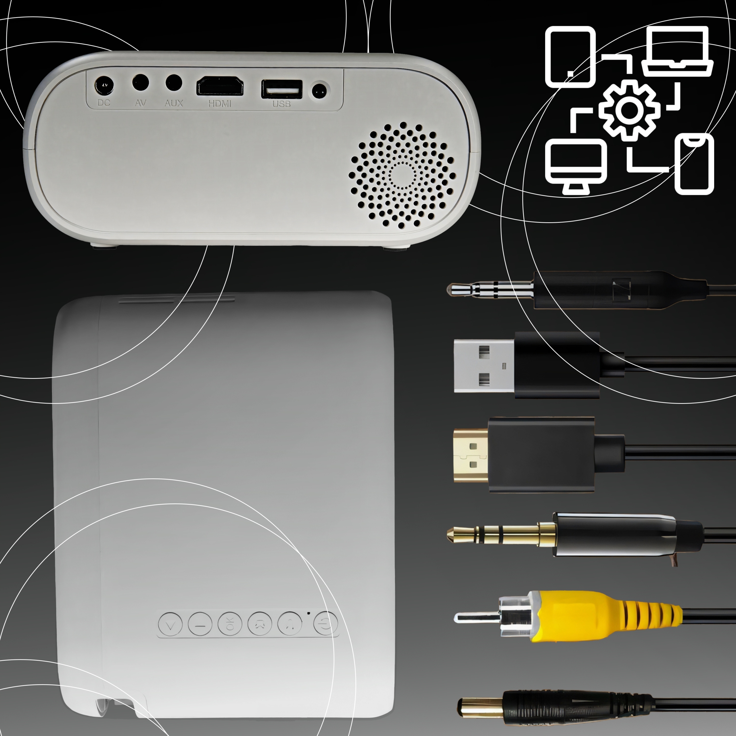 Projektor LCD Retoo ER1160 srebrny