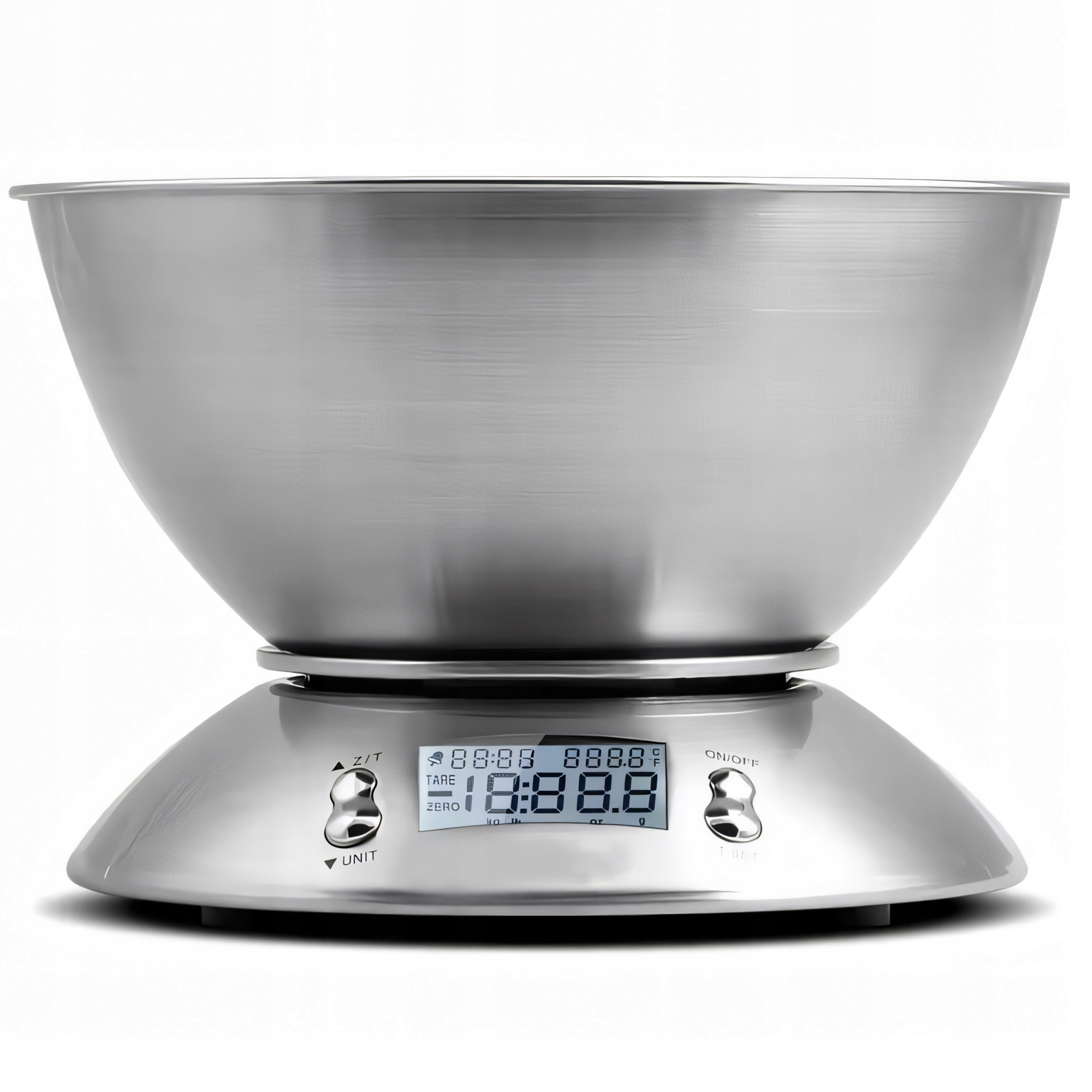 DOKŁADNA WAGA KUCHENNA ELEKTRONICZNA Z MISKĄ 1G-5KG INOX TIMER TERMOMETR