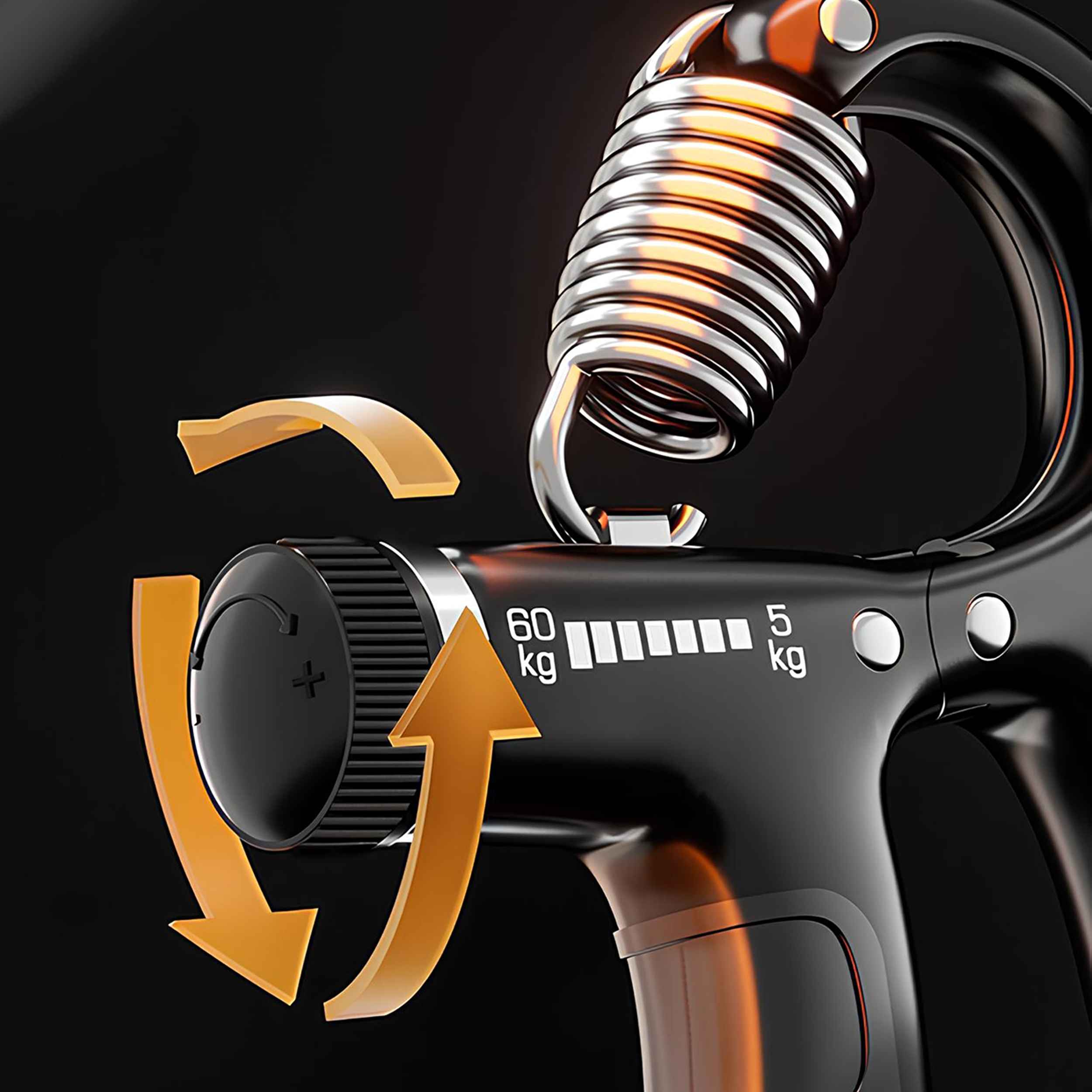 ŚCISKACZ DO RĄK DŁONI TRENING CHWYTU REGULOWANY OPÓR Z LICZNIKIEM 5-60 kg