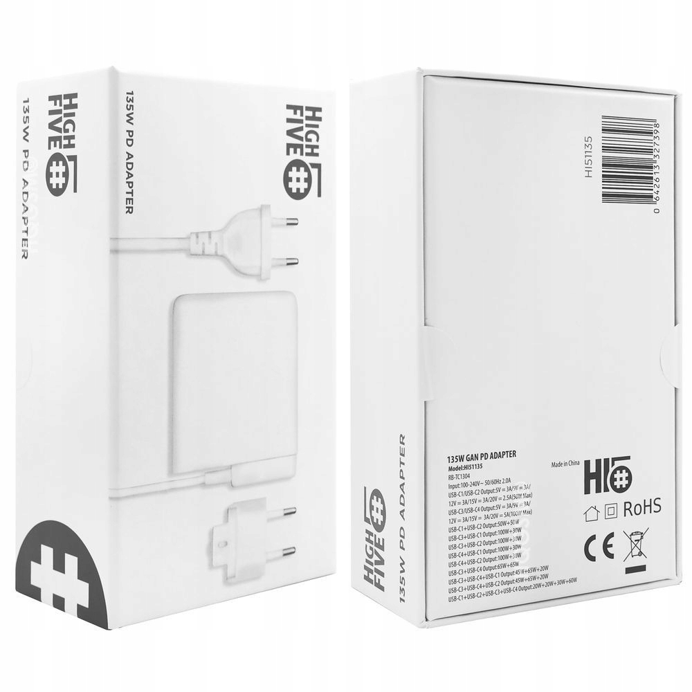 ŁADOWARKA DO KILKU URZĄDZEŃ HI5 135W PD ADAPTER 4X