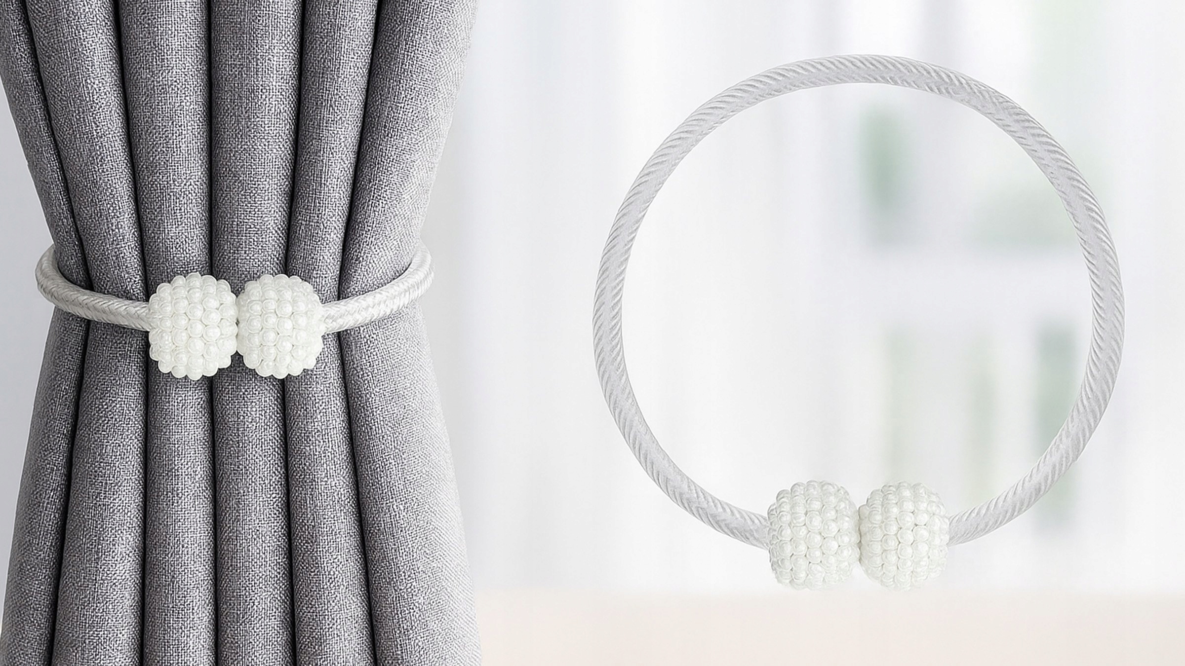 SPINKA SZNURKOWA DO ZASŁON FIRAN MAGNES KLAMRA UPIĘCIE SZNUREK DO FIRANEK