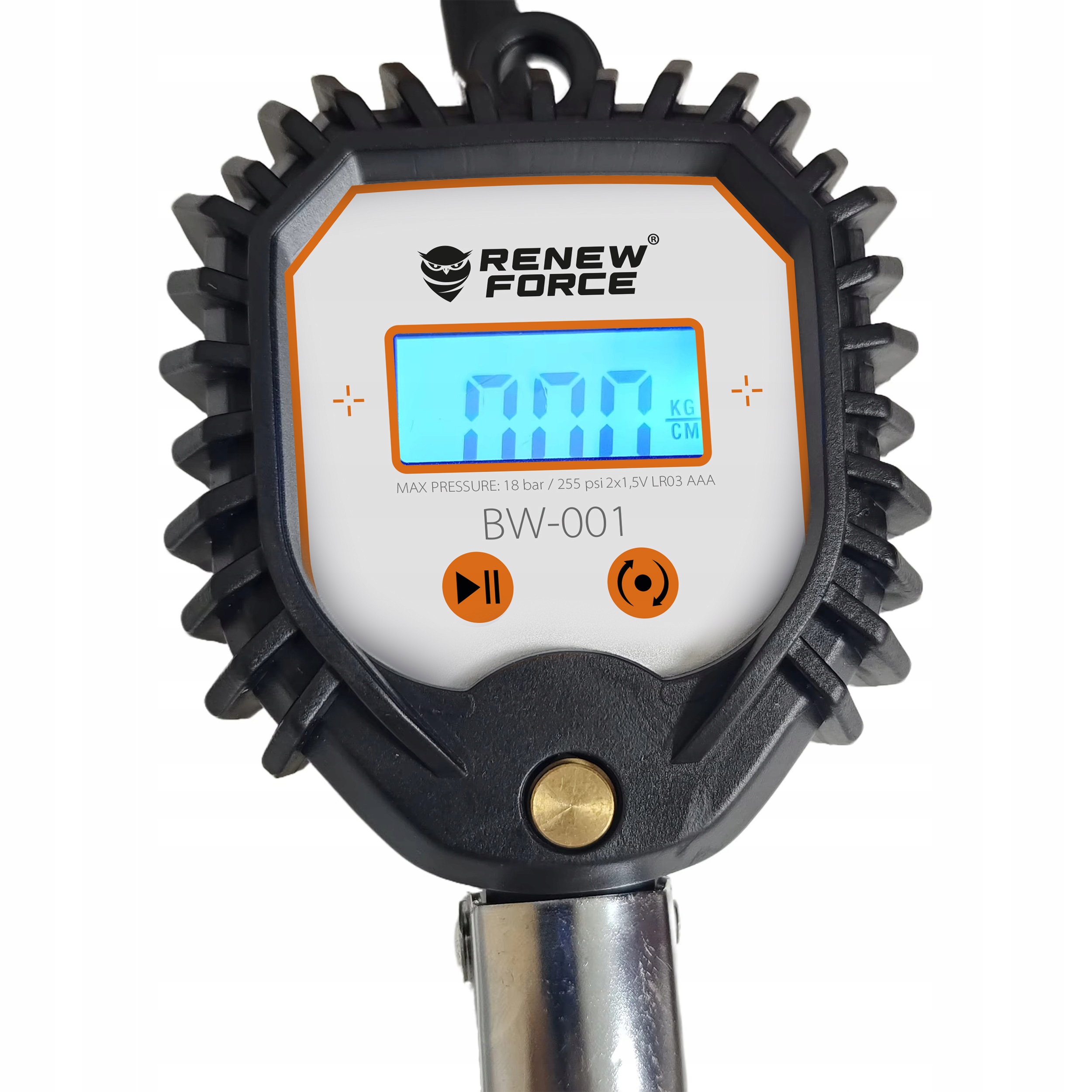 PISTOLET CYFROWY DO POMPOWANIA KÓŁ OPON MANOMETR 1/4 LCD DŁUGI WĄŻ 18 BAR