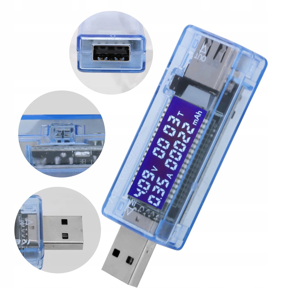 Woltomierz cyfrowy RETOO WOLTOMIERZ CYFROWY MIERNIK AMPEROMIERZ TESTER USB