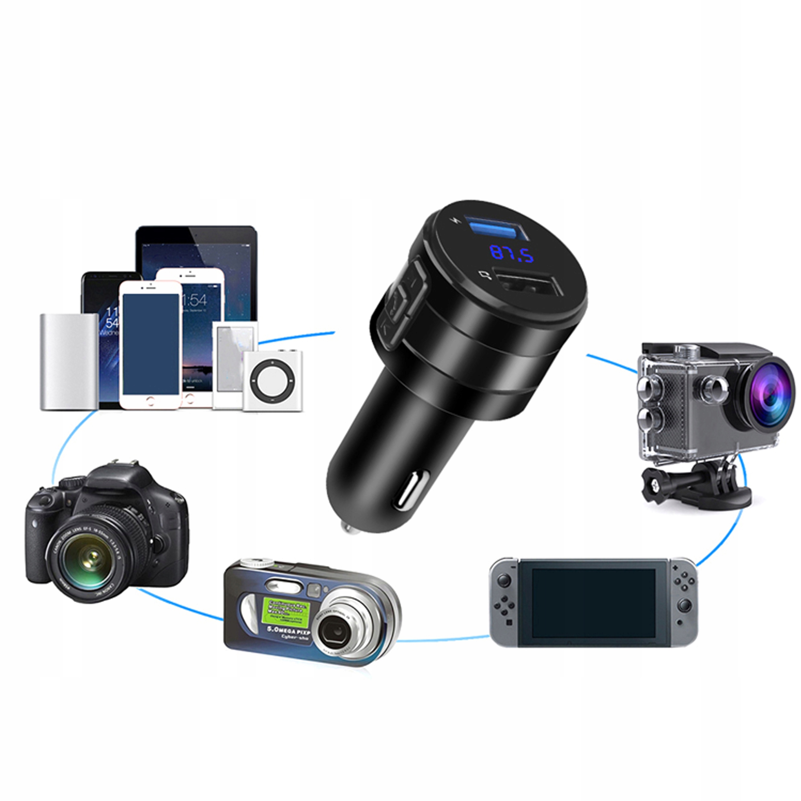 Transmiter samochodowy FM RETOO E810