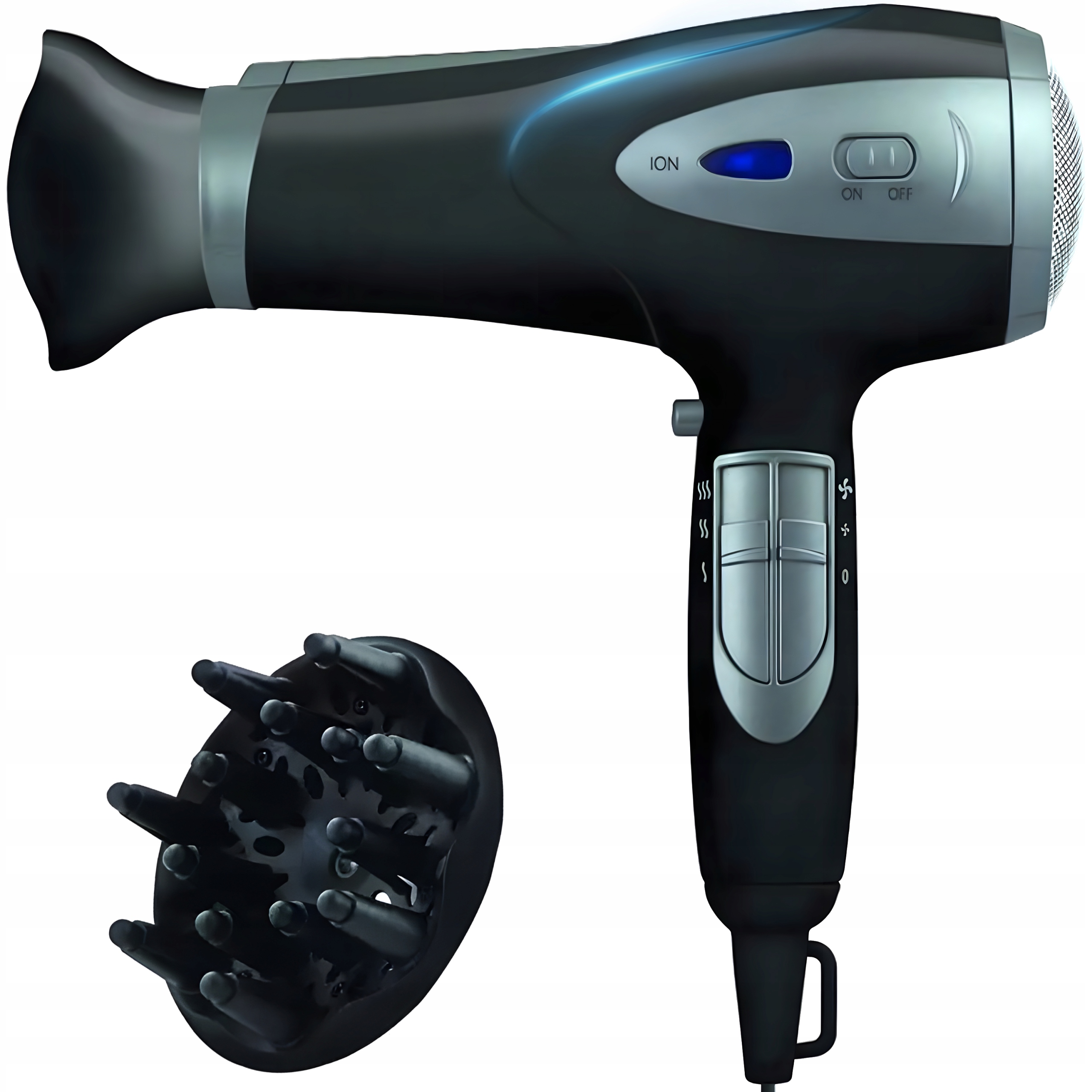 SUSZARKA DO WŁOSÓW 5w1 2000W JONIZACJA DYFUZOR KONCENTRATOR ZIMNY NAWIEW
