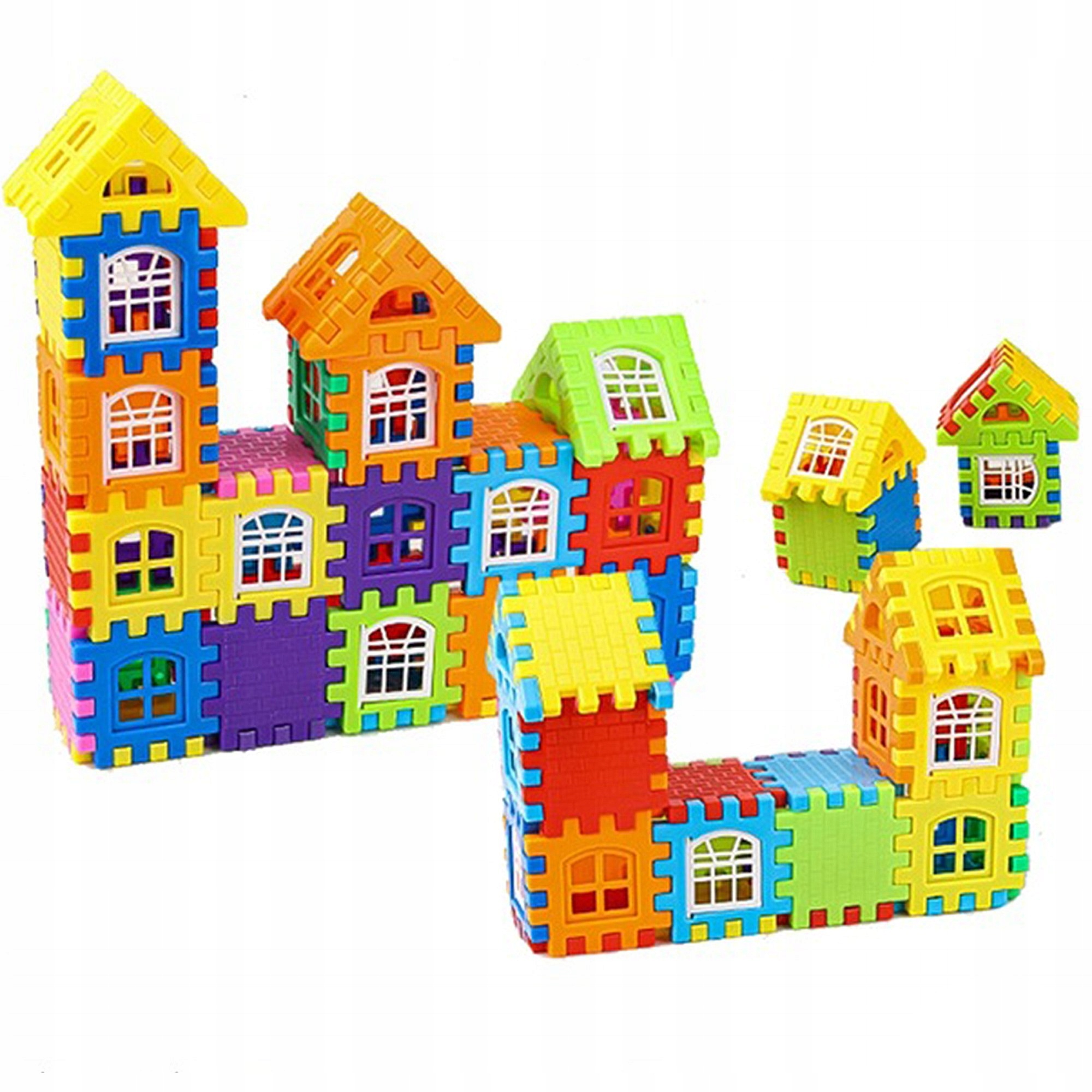 KLOCKI KONSTRUKCYJNE BUDOWLANE WAFLE 100 ELEMENTÓW DO BUDOWANIA DLA DZIECI