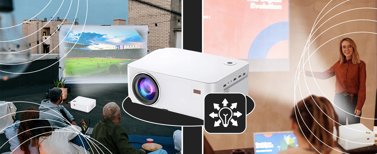 RZUTNIK SMART TV PROJEKTOR WIFI FULL HD 4K 9000lm LED LCD BLUETOOTH ANDROID