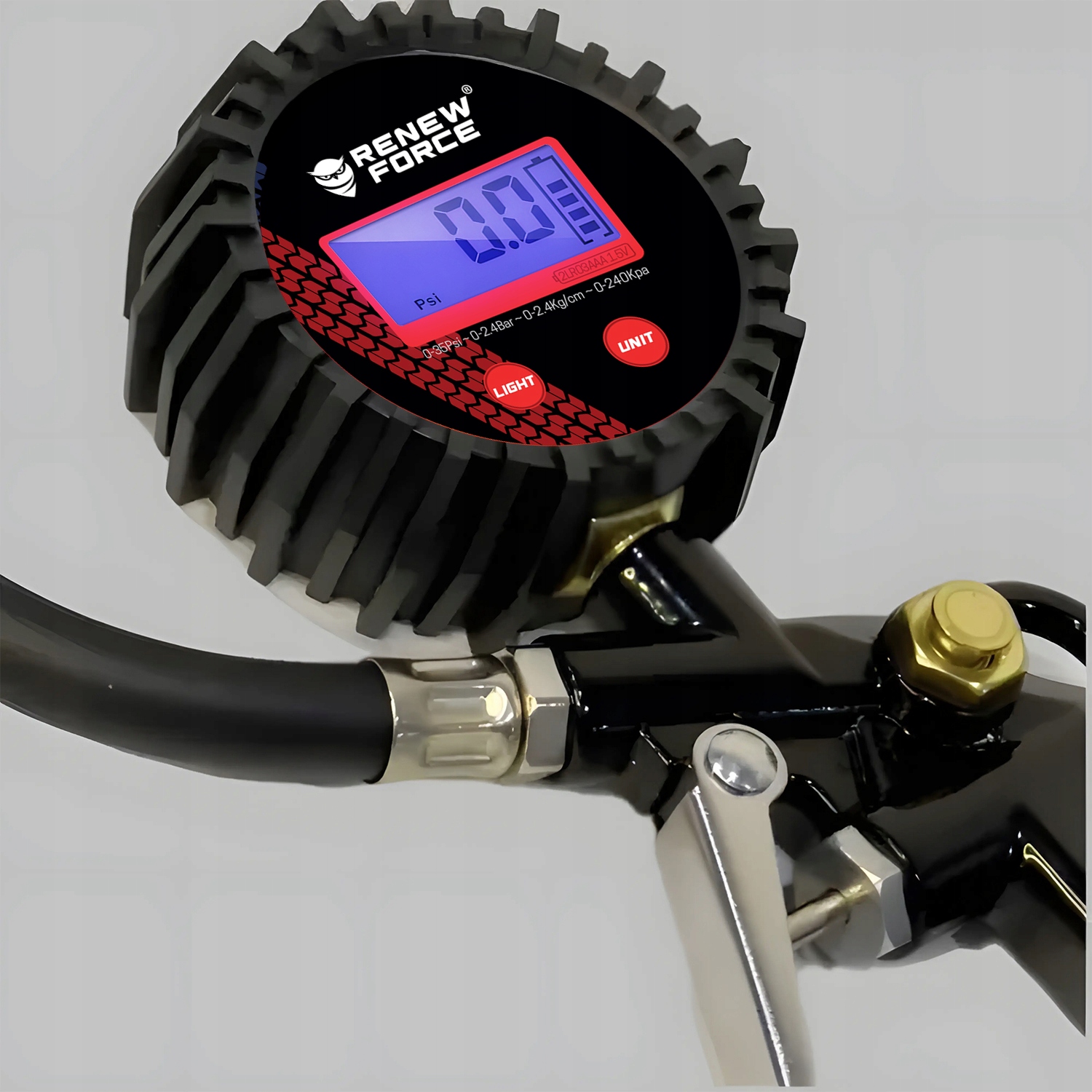 PISTOLET DO POMPOWANIA KÓŁ Z CYFROWYM MANOMETREM 18 BAR DOKŁADNOŚĆ 0,01 BAR